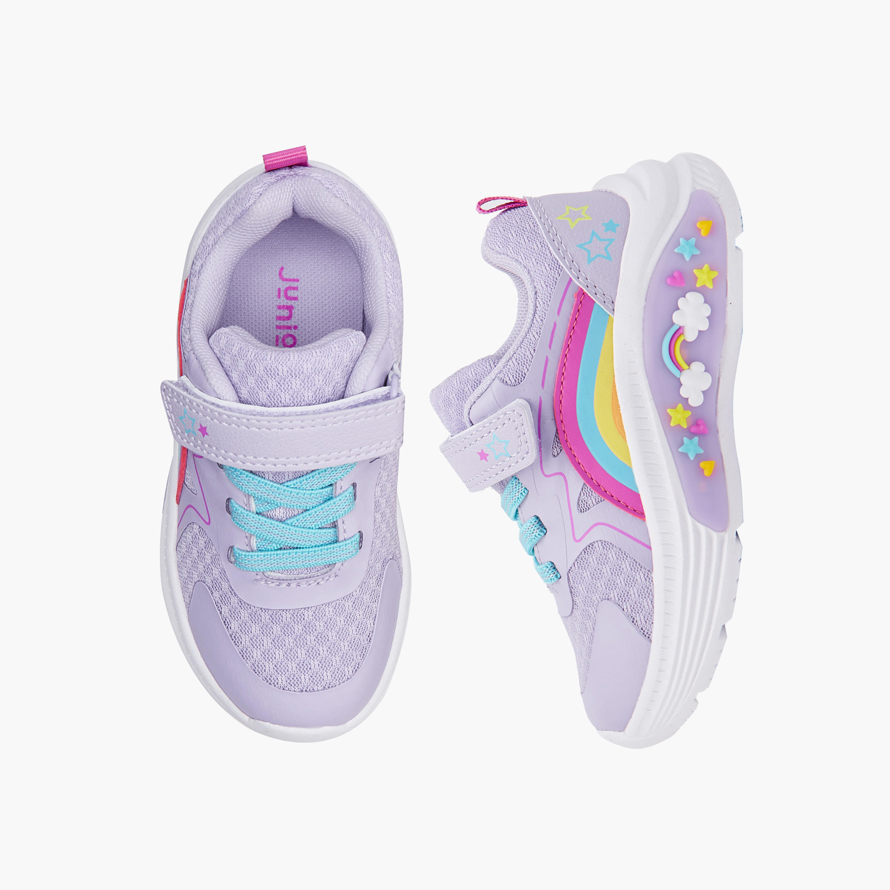 Juniors Girls' Rainbow Star Accent Sneakers-girls-shoes-sneakers-image-1