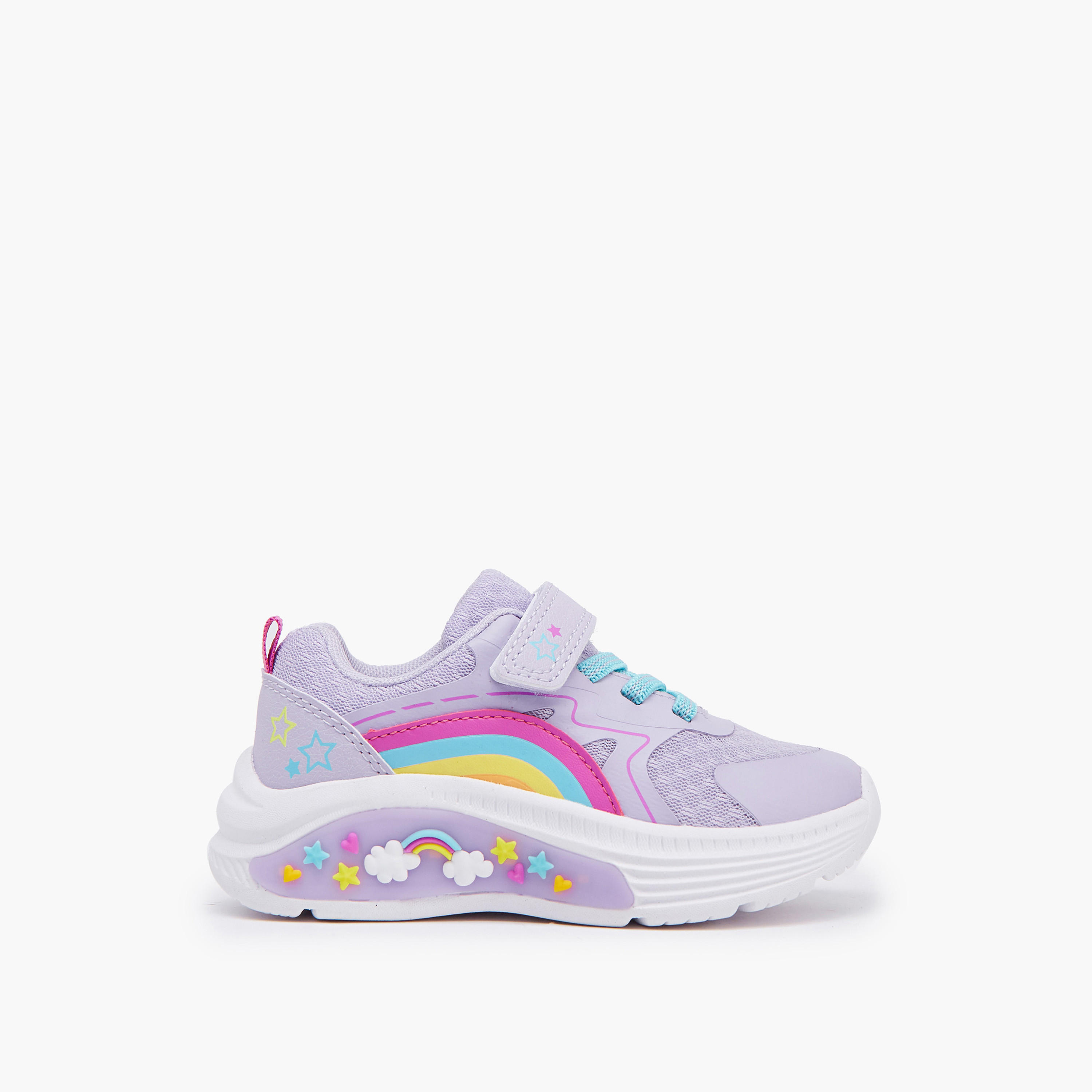 Juniors Girls' Rainbow Star Accent Sneakers-girls-shoes-sneakers-image-2