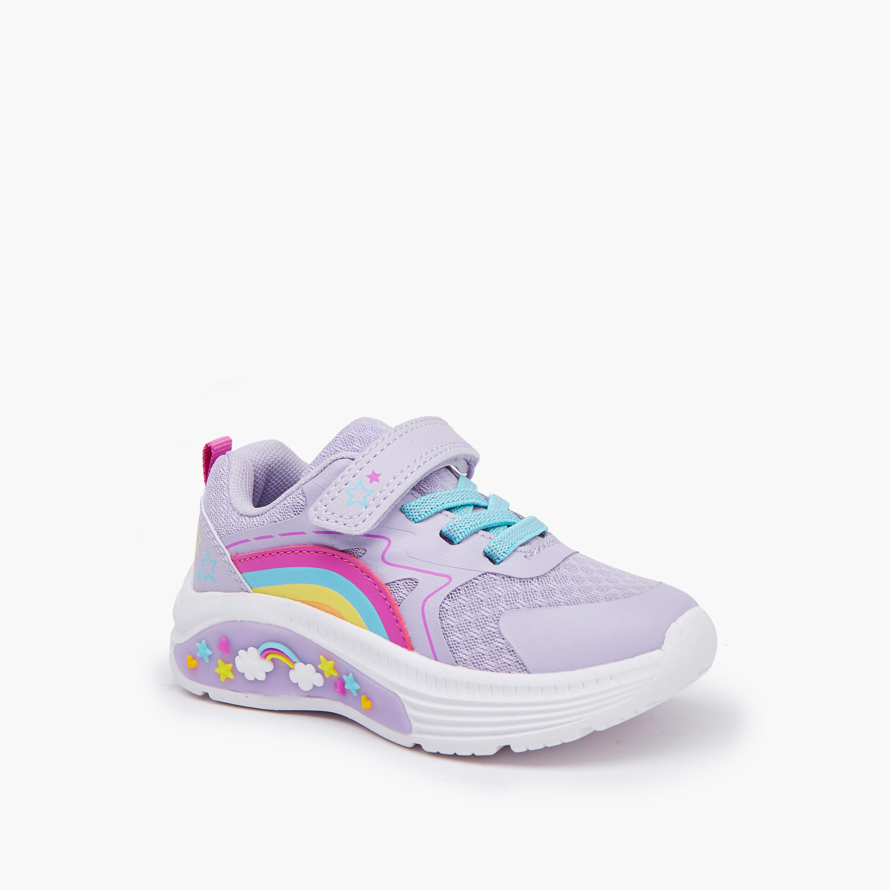 Juniors Girls' Rainbow Star Accent Sneakers-girls-shoes-sneakers-image-4