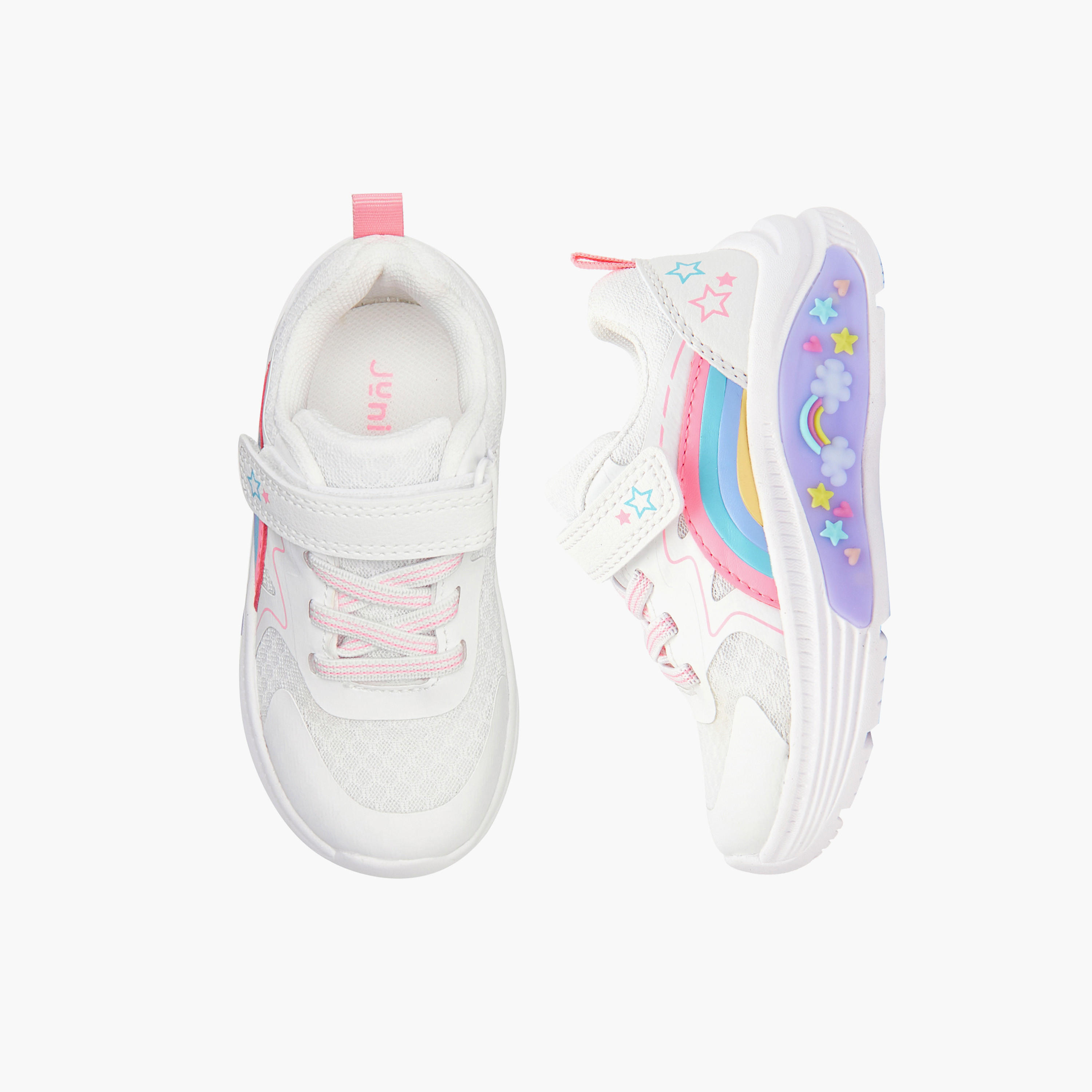 Juniors Girls' Rainbow Star Accent Sneakers-girls-shoes-sneakers-image-1