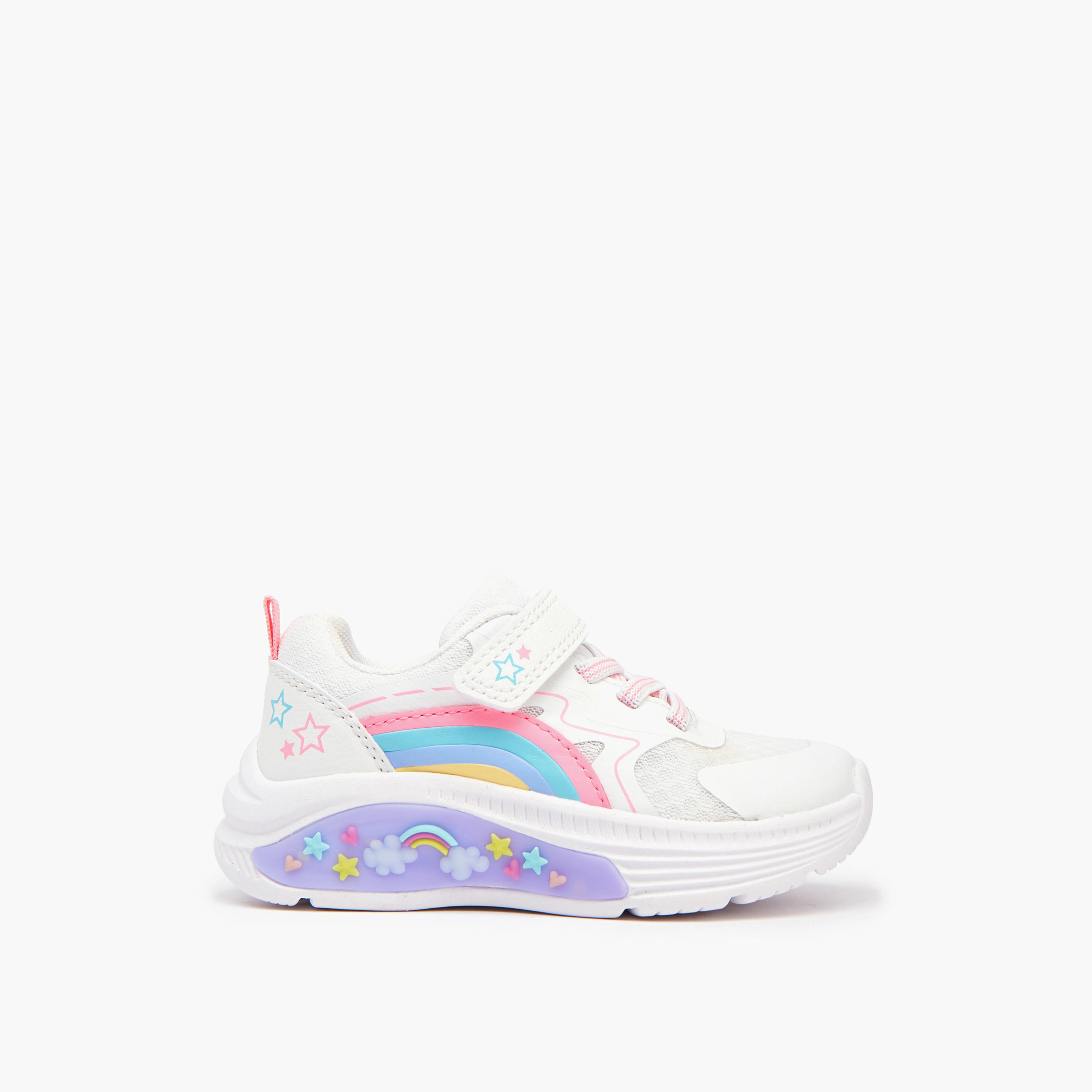 Juniors Girls' Rainbow Star Accent Sneakers-girls-shoes-sneakers-image-2