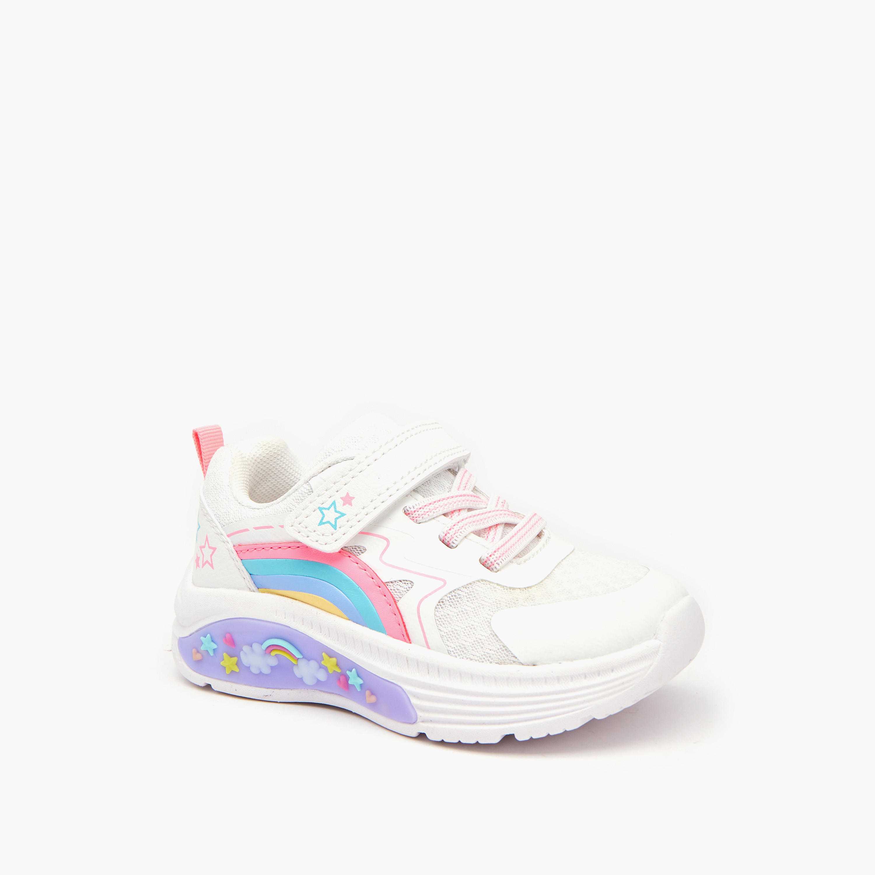 Juniors Girls' Rainbow Star Accent Sneakers-girls-shoes-sneakers-image-4