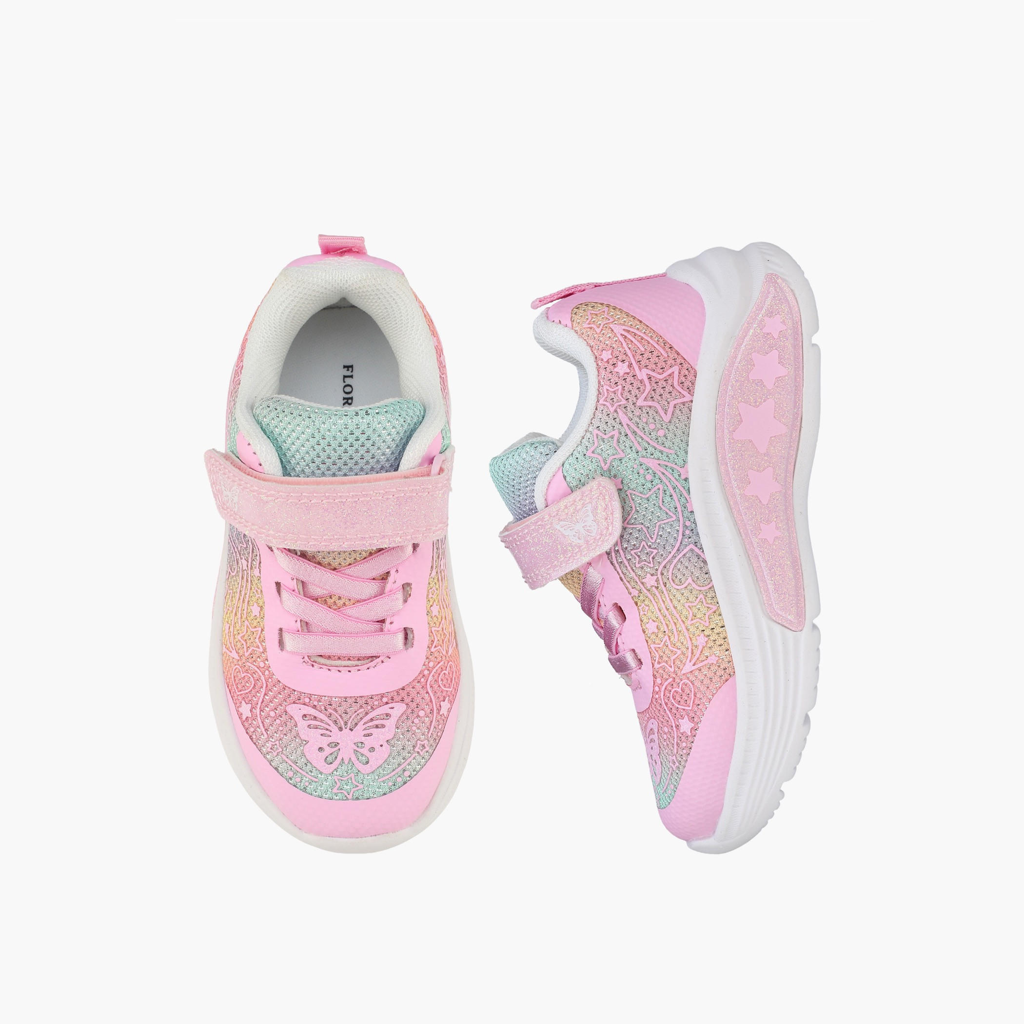 حذاء سنيكرز جليتر وشريط إغلاق لاصق للبنات من فلورا بيلا-girls-shoes-sneakers-image-1