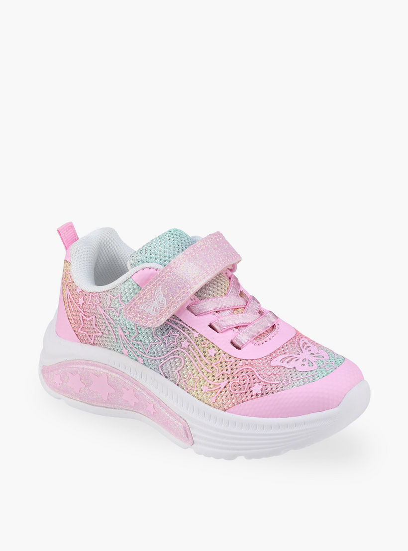 حذاء سنيكرز جليتر وشريط إغلاق لاصق للبنات من فلورا بيلا-girls-shoes-sneakers-image-2