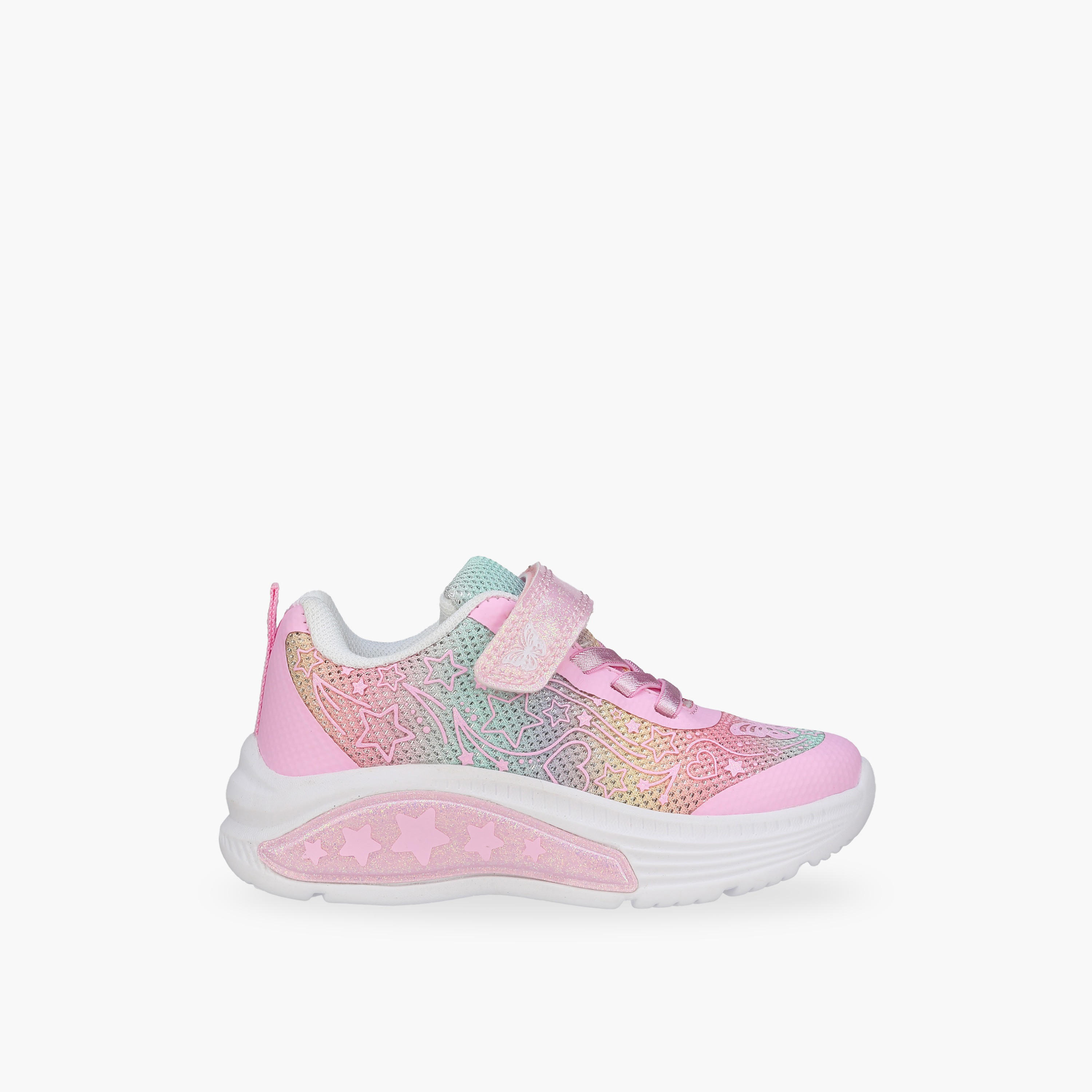 حذاء سنيكرز جليتر وشريط إغلاق لاصق للبنات من فلورا بيلا-girls-shoes-sneakers-image-3