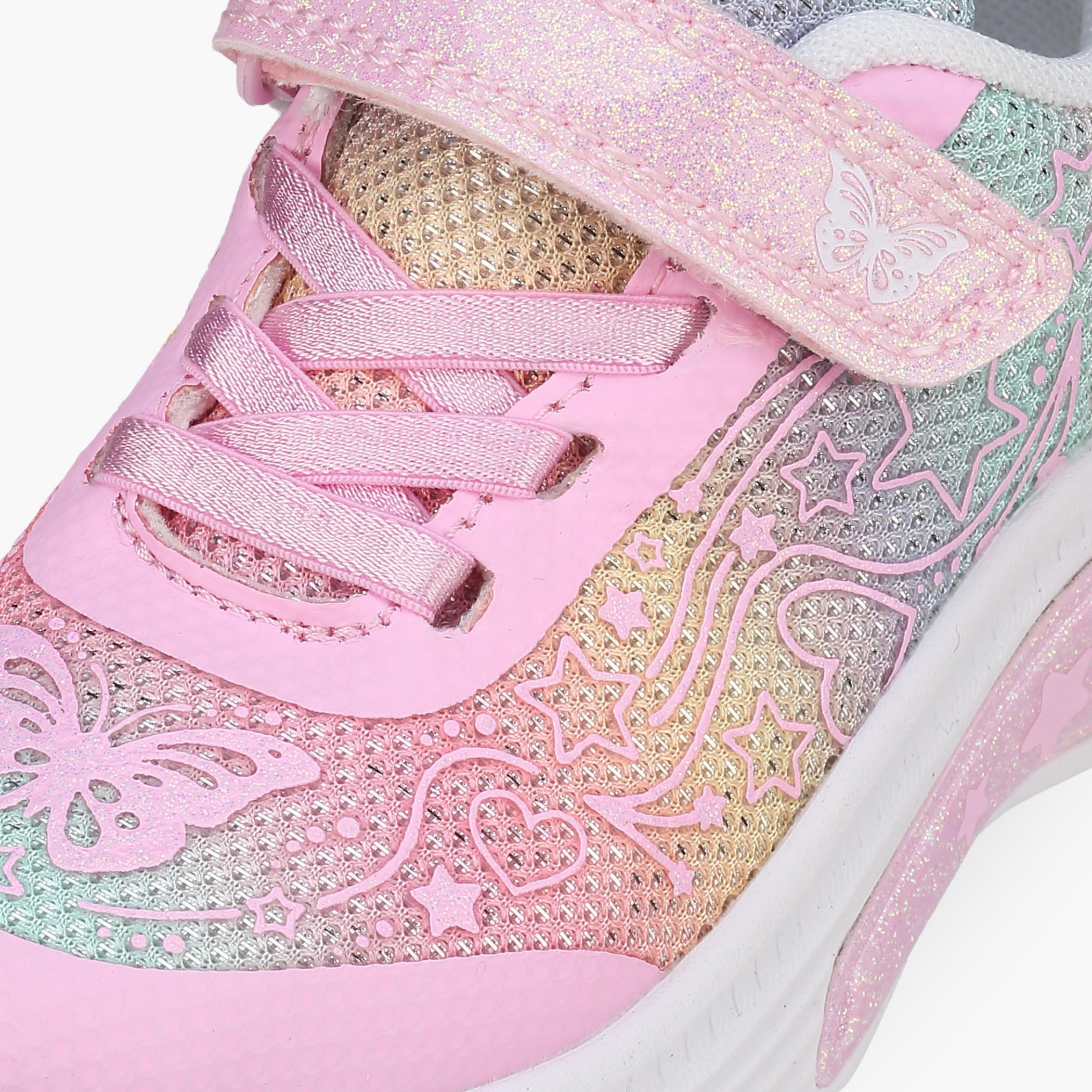 حذاء سنيكرز جليتر وشريط إغلاق لاصق للبنات من فلورا بيلا-girls-shoes-sneakers-image-4