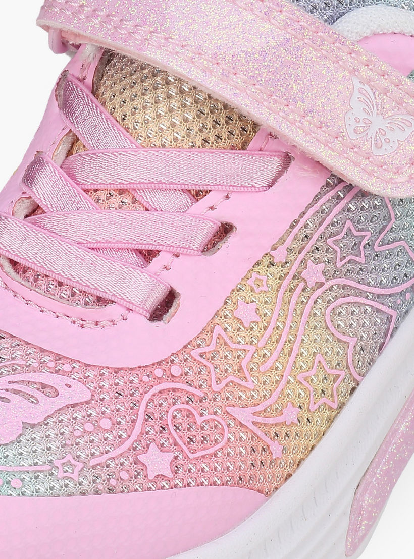 حذاء سنيكرز جليتر وشريط إغلاق لاصق للبنات من فلورا بيلا-girls-shoes-sneakers-image-4