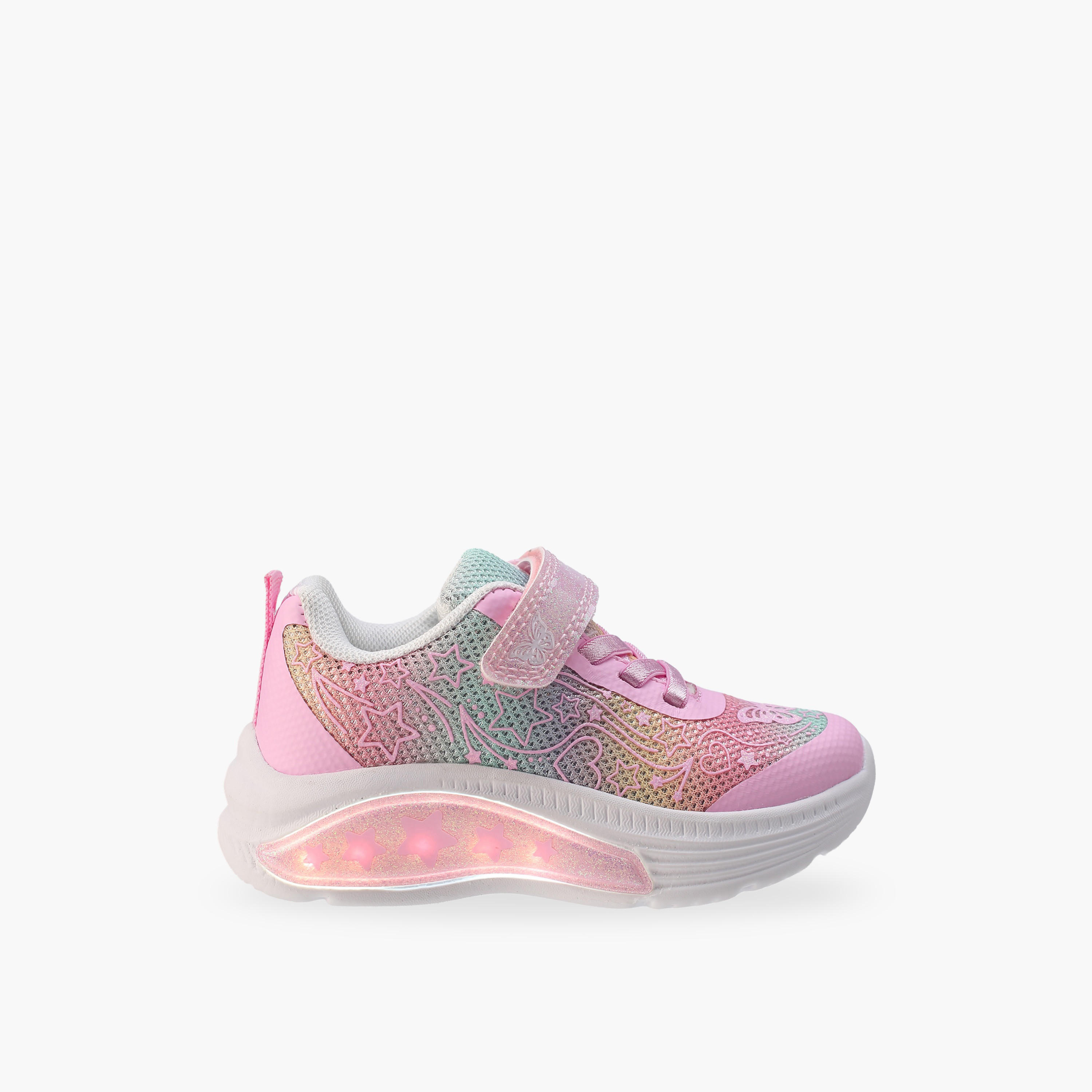 حذاء سنيكرز جليتر وشريط إغلاق لاصق للبنات من فلورا بيلا-girls-shoes-sneakers-image-6