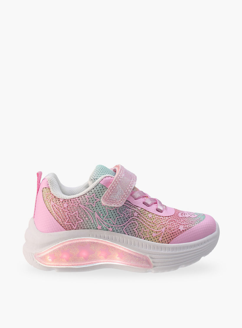 حذاء سنيكرز جليتر وشريط إغلاق لاصق للبنات من فلورا بيلا-girls-shoes-sneakers-image-6