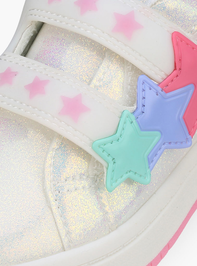 Flora Bella Girls Star Applique Hook & Loop Sneakers-girls-shoes-sneakers-image-4