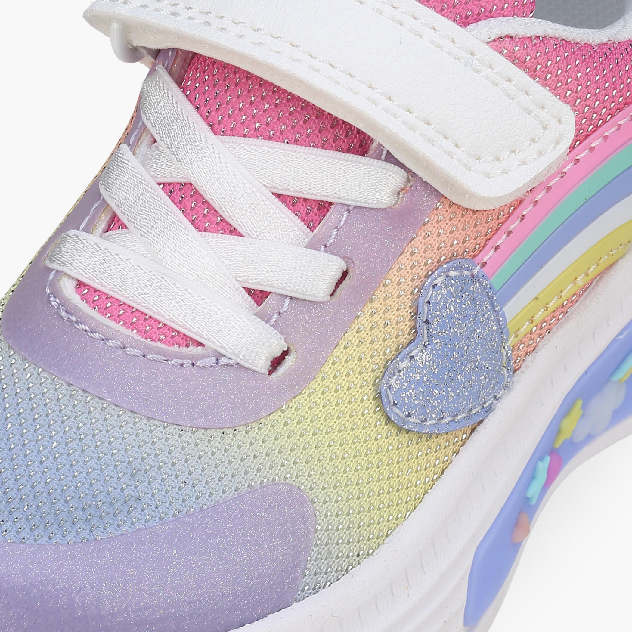 حذاء سنيكرز بتفاصيل قوس قزح وشريط إغلاق لاصق للبنات من فلورا بيلا-girls-shoes-sneakers-image-4