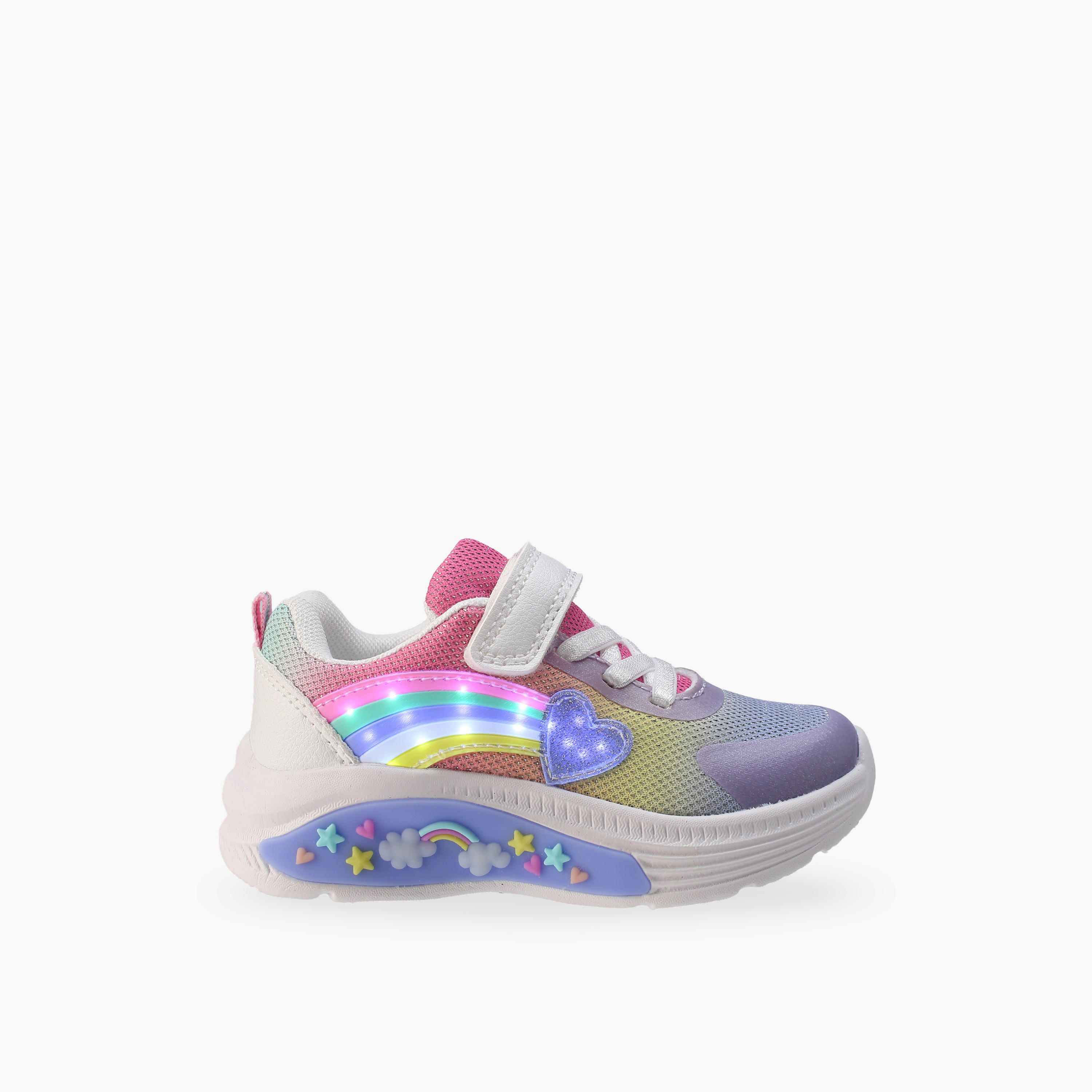 حذاء سنيكرز بتفاصيل قوس قزح وشريط إغلاق لاصق للبنات من فلورا بيلا-girls-shoes-sneakers-image-6