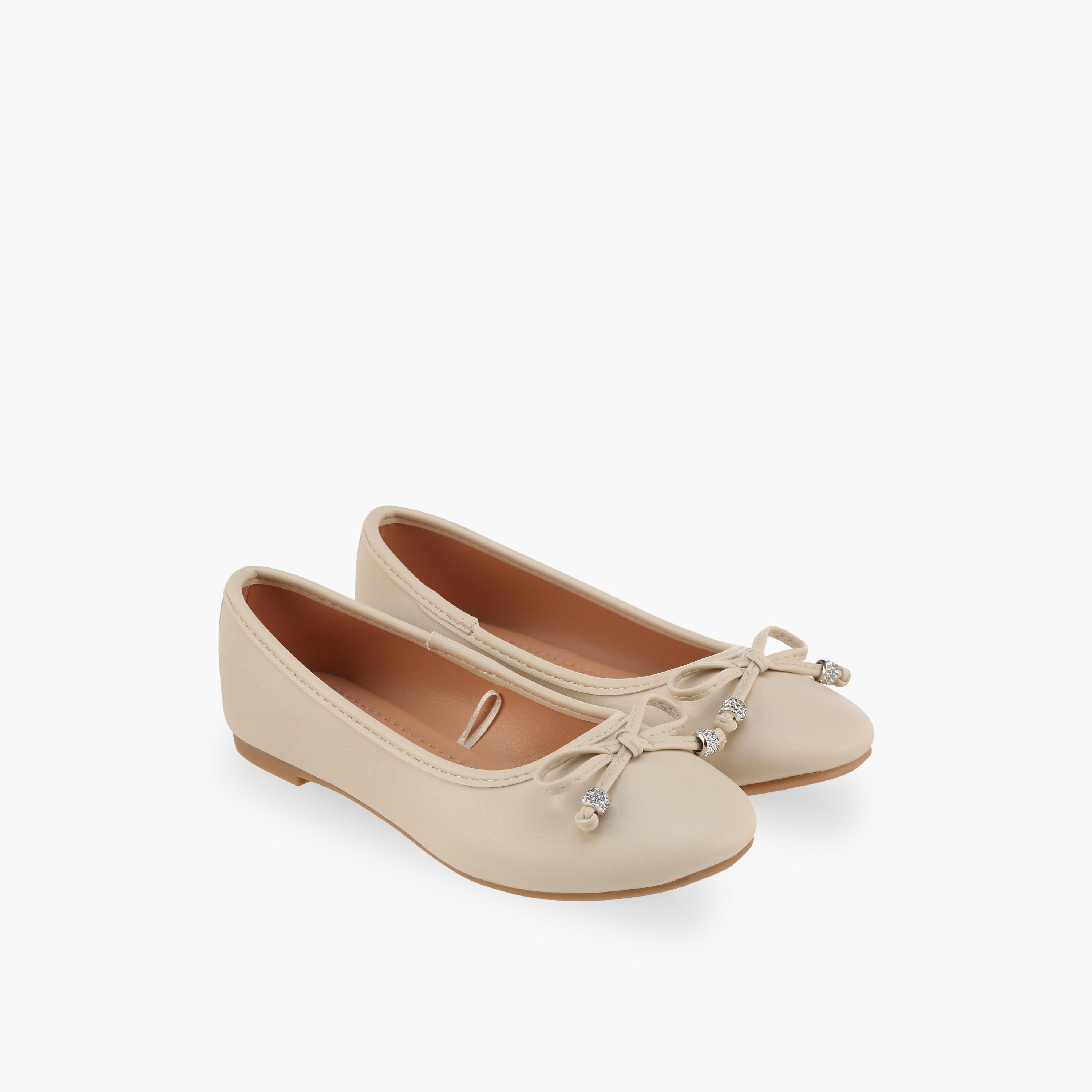 Flora Bella Girls Bow Applique Ballerina Shoes-girls-shoes-ballerinas-image-1