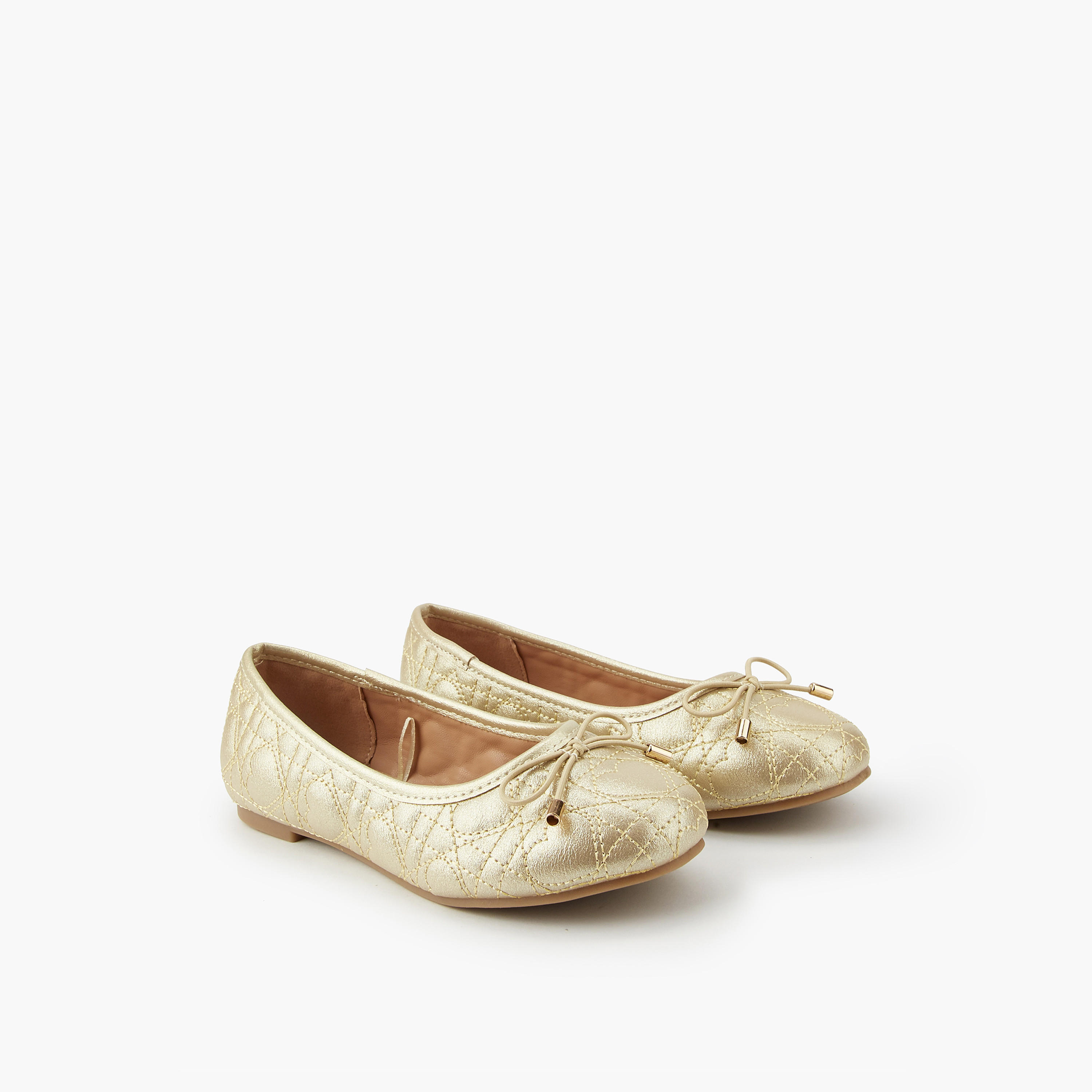 Little Missy Girls' Quilted Ballerina Shoes-girls-shoes-ballerinas-image-1