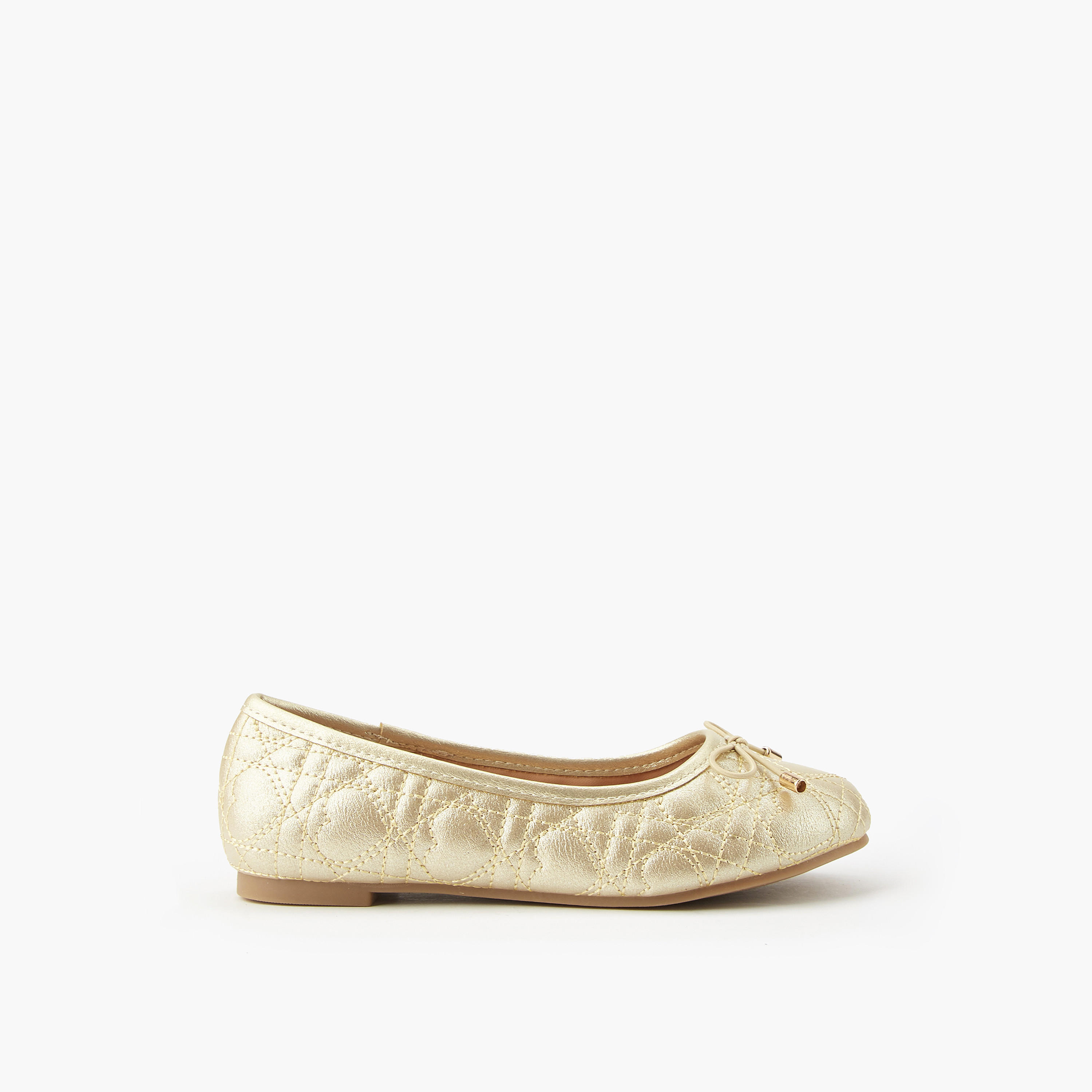 Little Missy Girls' Quilted Ballerina Shoes-girls-shoes-ballerinas-image-2