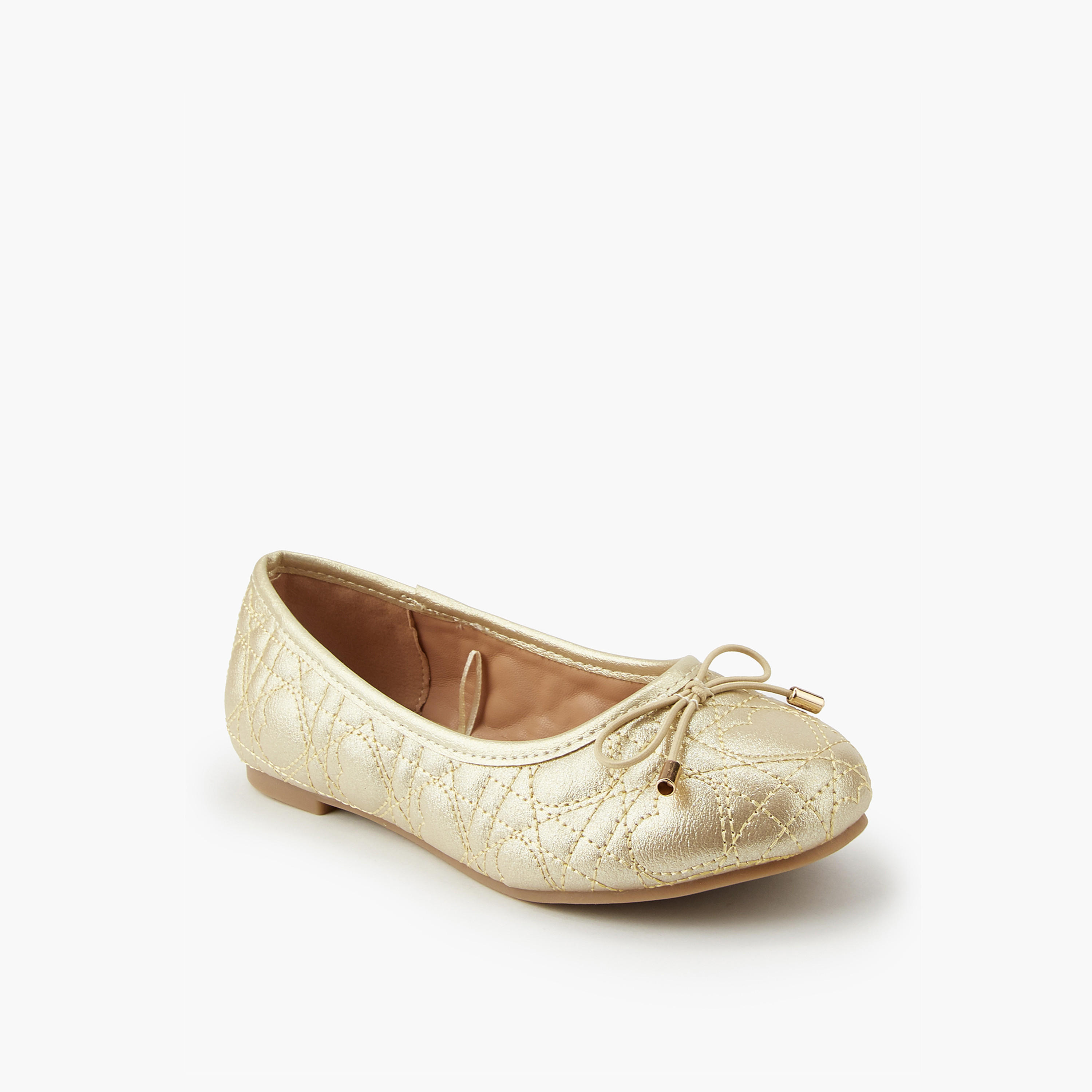Little Missy Girls' Quilted Ballerina Shoes-girls-shoes-ballerinas-image-3