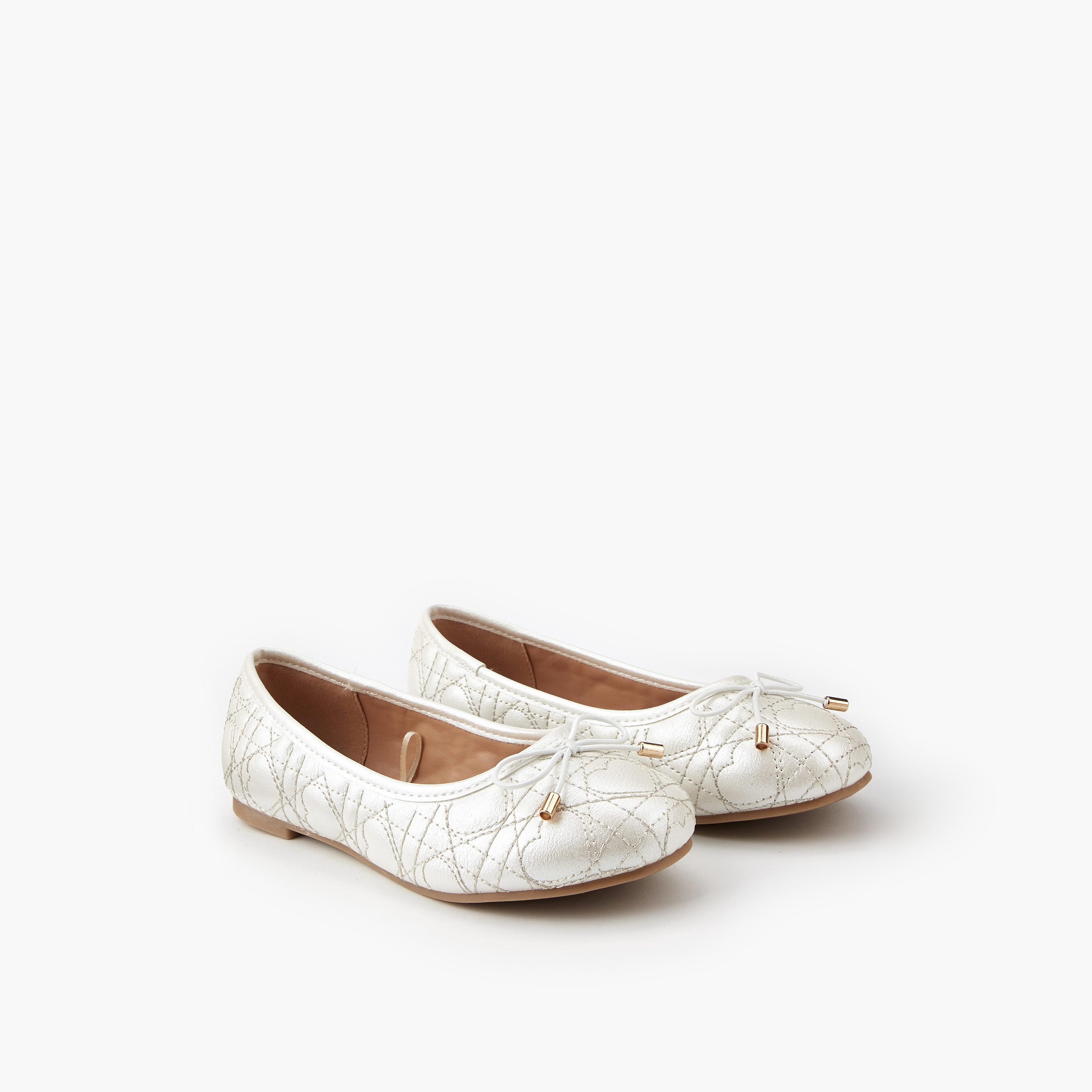 Little Missy Girls' Quilted Ballerina Shoes-girls-shoes-ballerinas-image-1