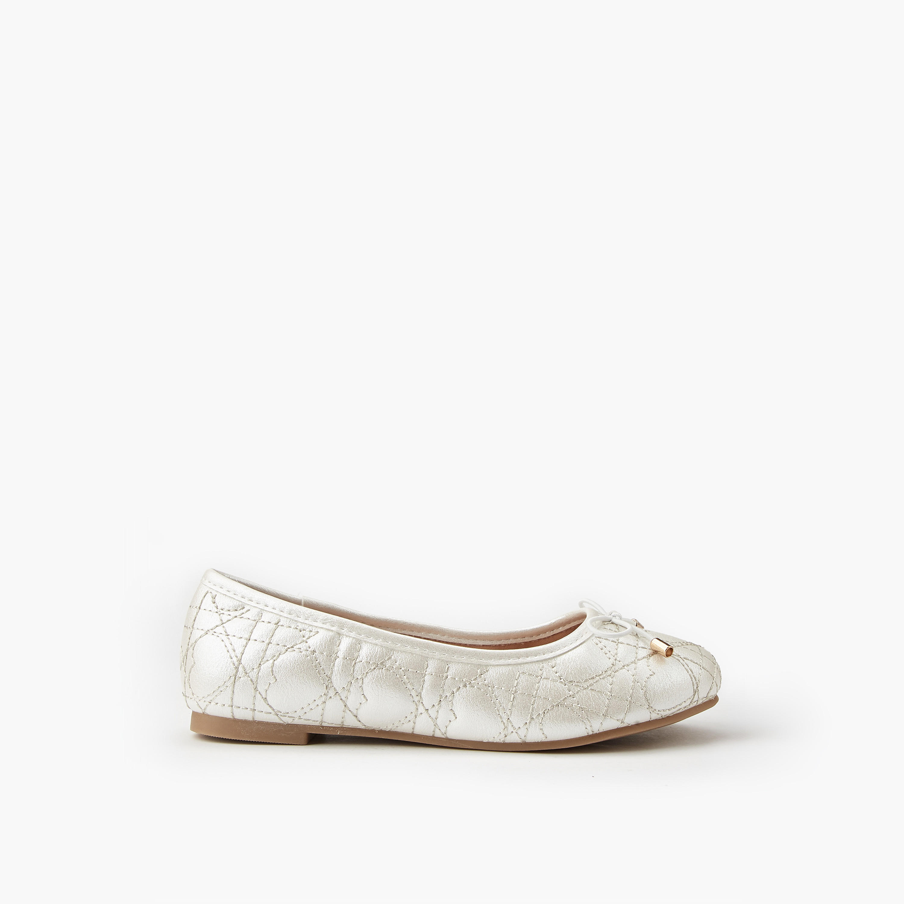 Little Missy Girls' Quilted Ballerina Shoes-girls-shoes-ballerinas-image-2