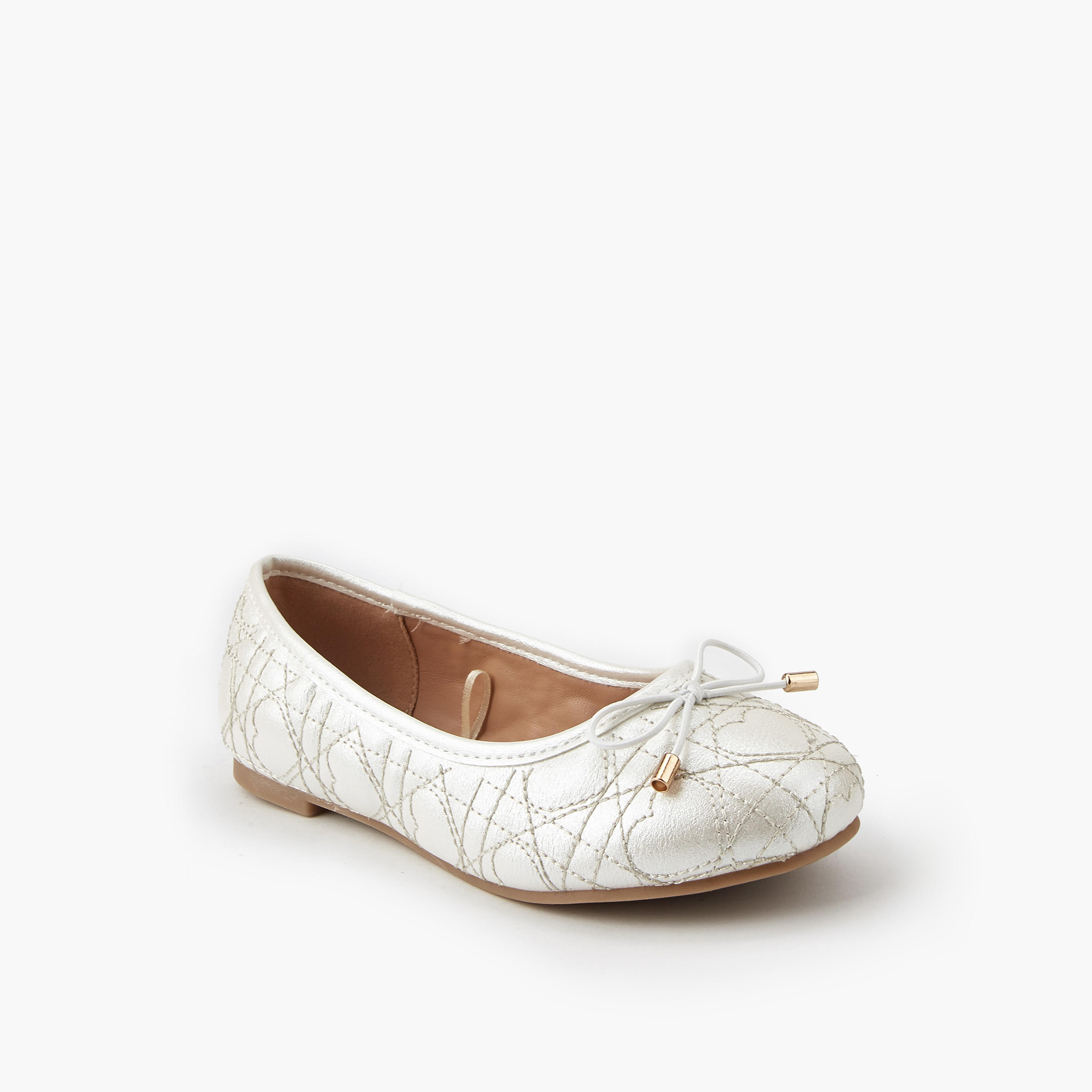Little Missy Girls' Quilted Ballerina Shoes-girls-shoes-ballerinas-image-3