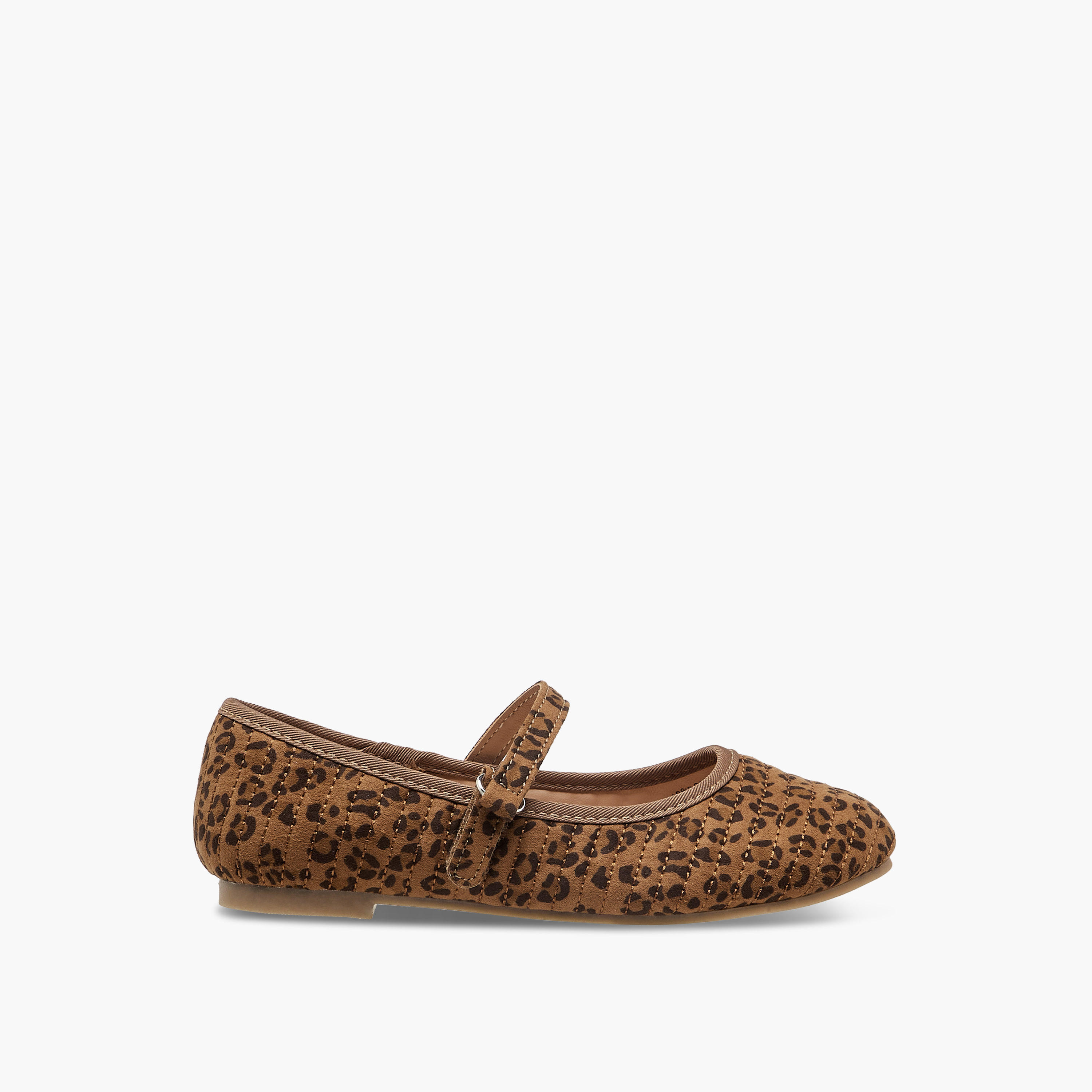 Little Missy Animal Print Ballerina Shoes with Hook and Loop Closure-girls-shoes-maryjanes-image-3