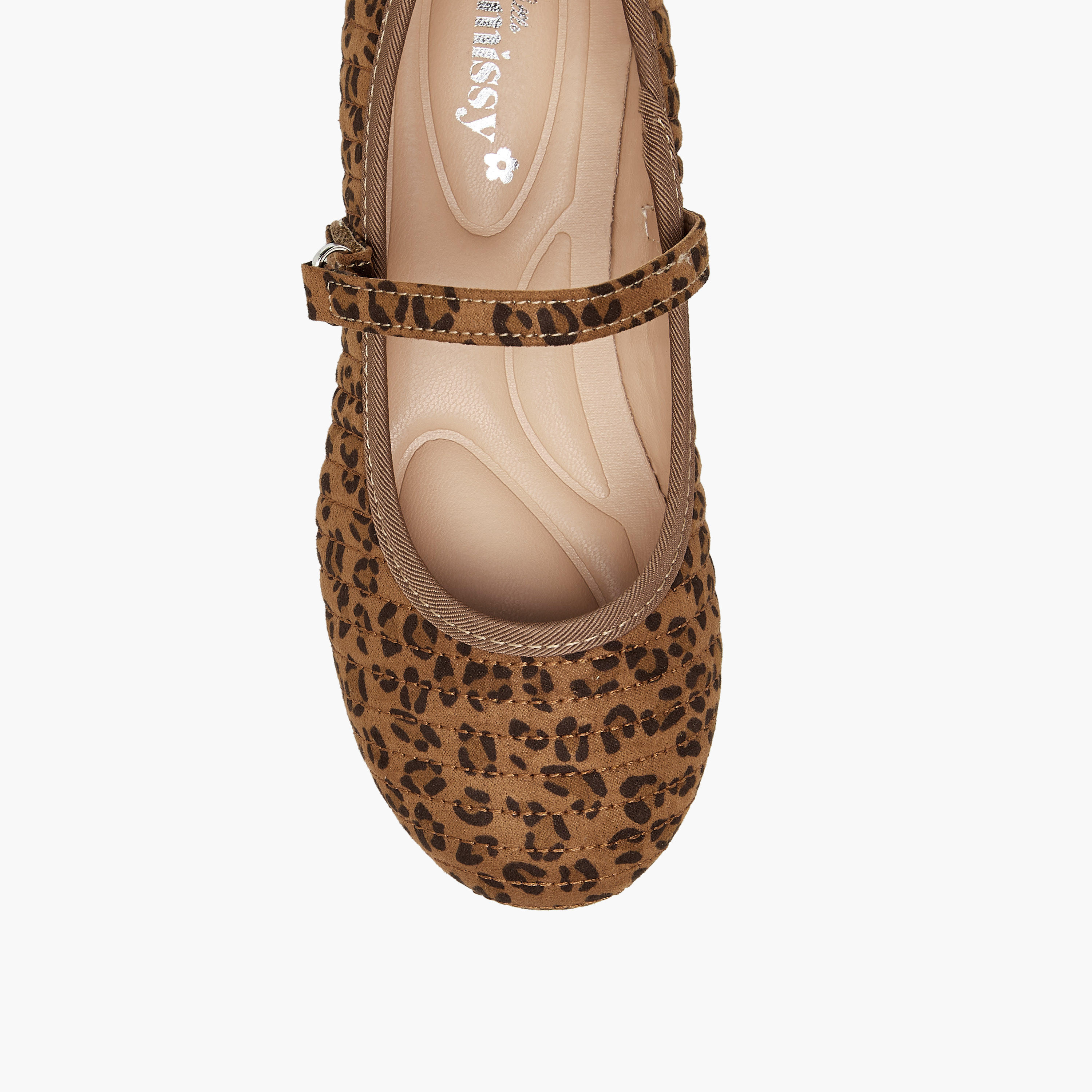 Little Missy Animal Print Ballerina Shoes with Hook and Loop Closure-girls-shoes-maryjanes-image-4