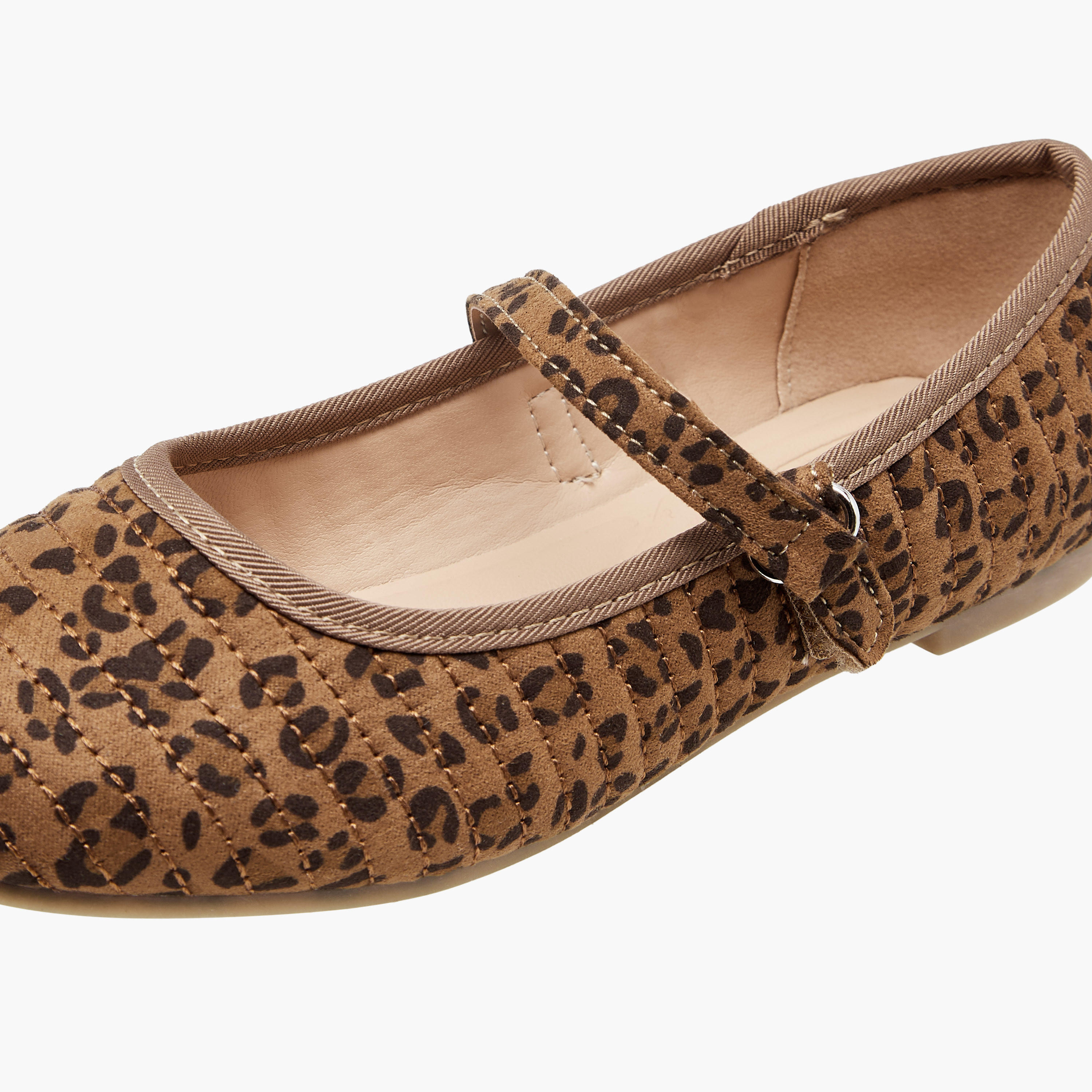 Little Missy Animal Print Ballerina Shoes with Hook and Loop Closure-girls-shoes-maryjanes-image-6