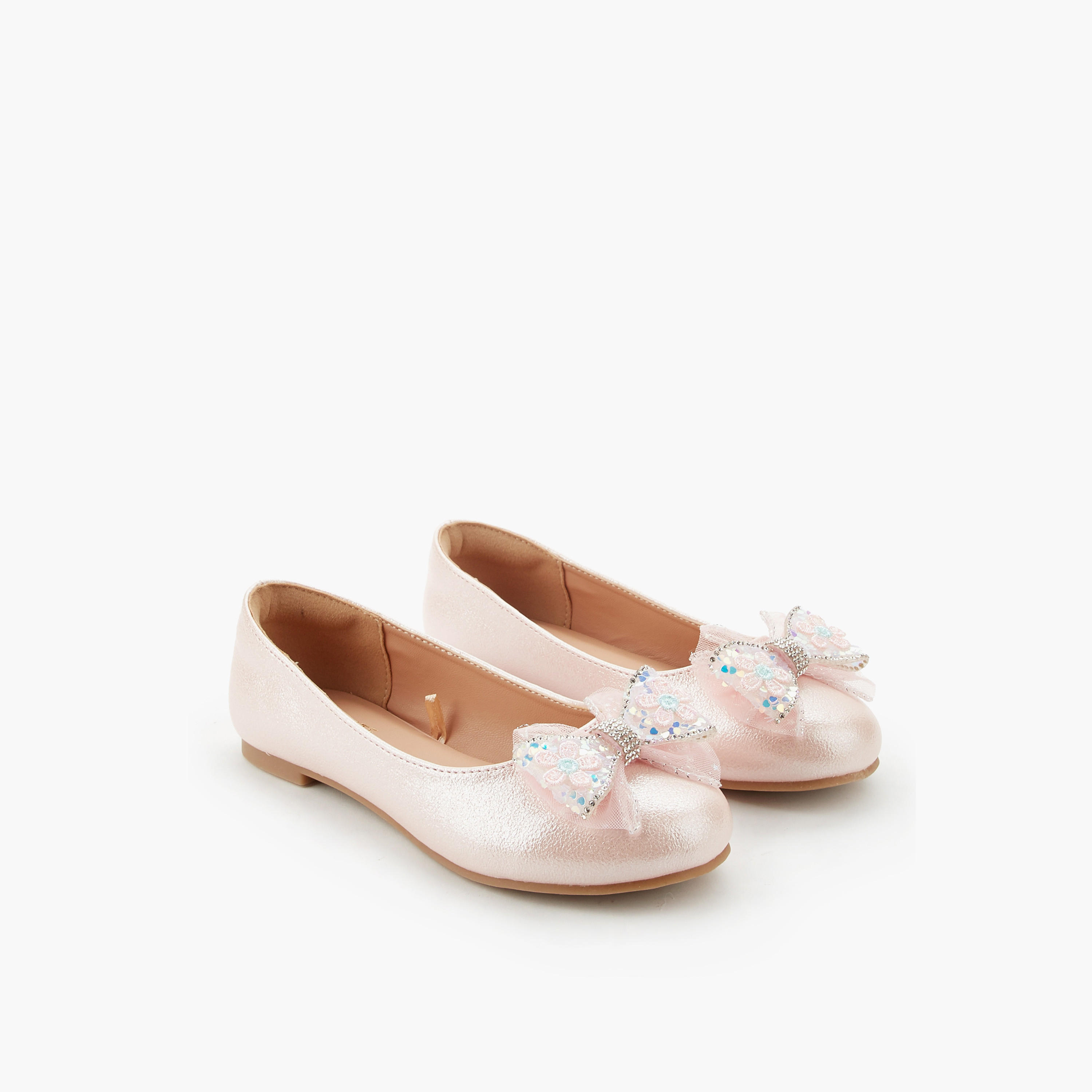 Celeste Girls Bow Embellished Ballerina Shoes-girls-shoes-ballerinas-image-1