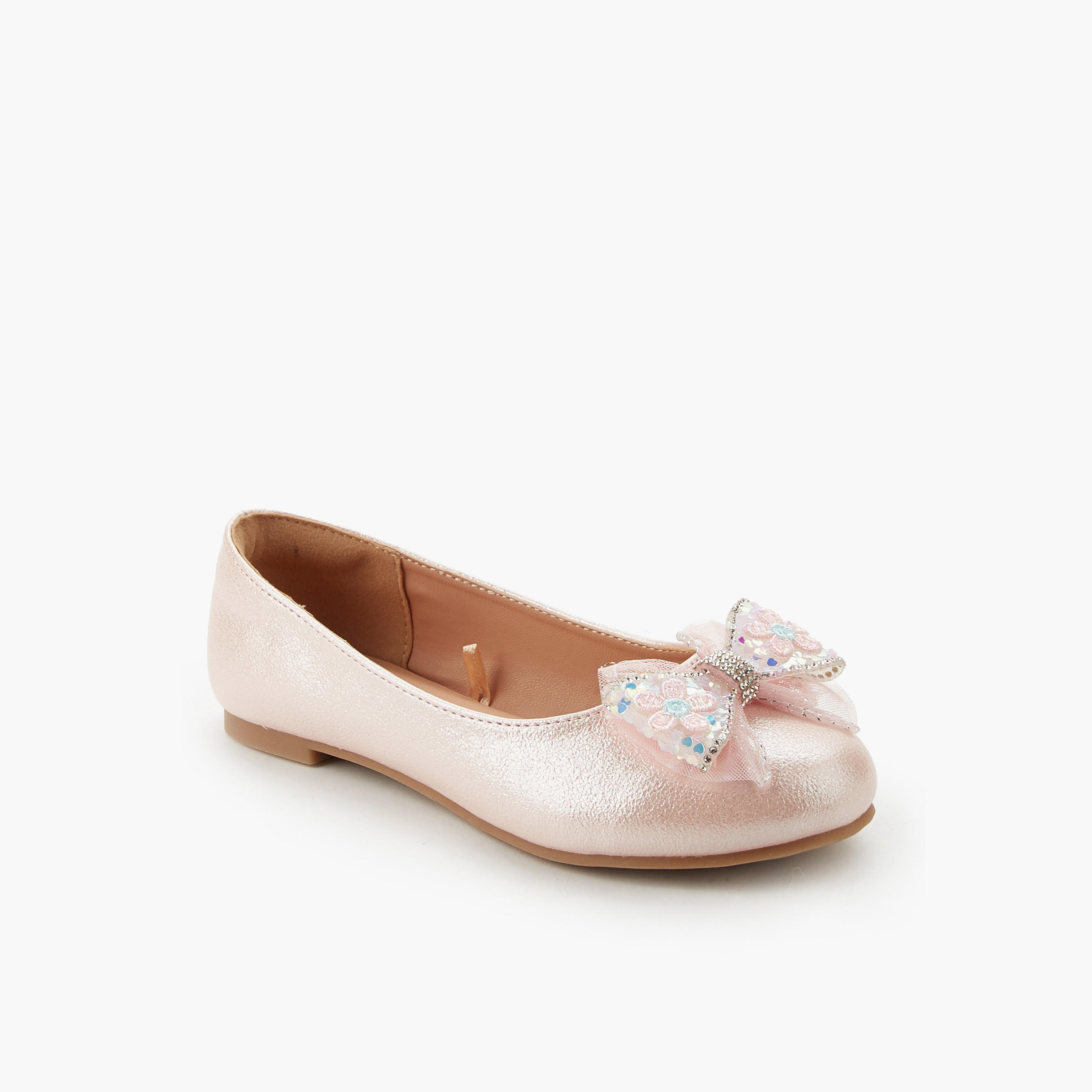 Celeste Girls Bow Embellished Ballerina Shoes-girls-shoes-ballerinas-image-3