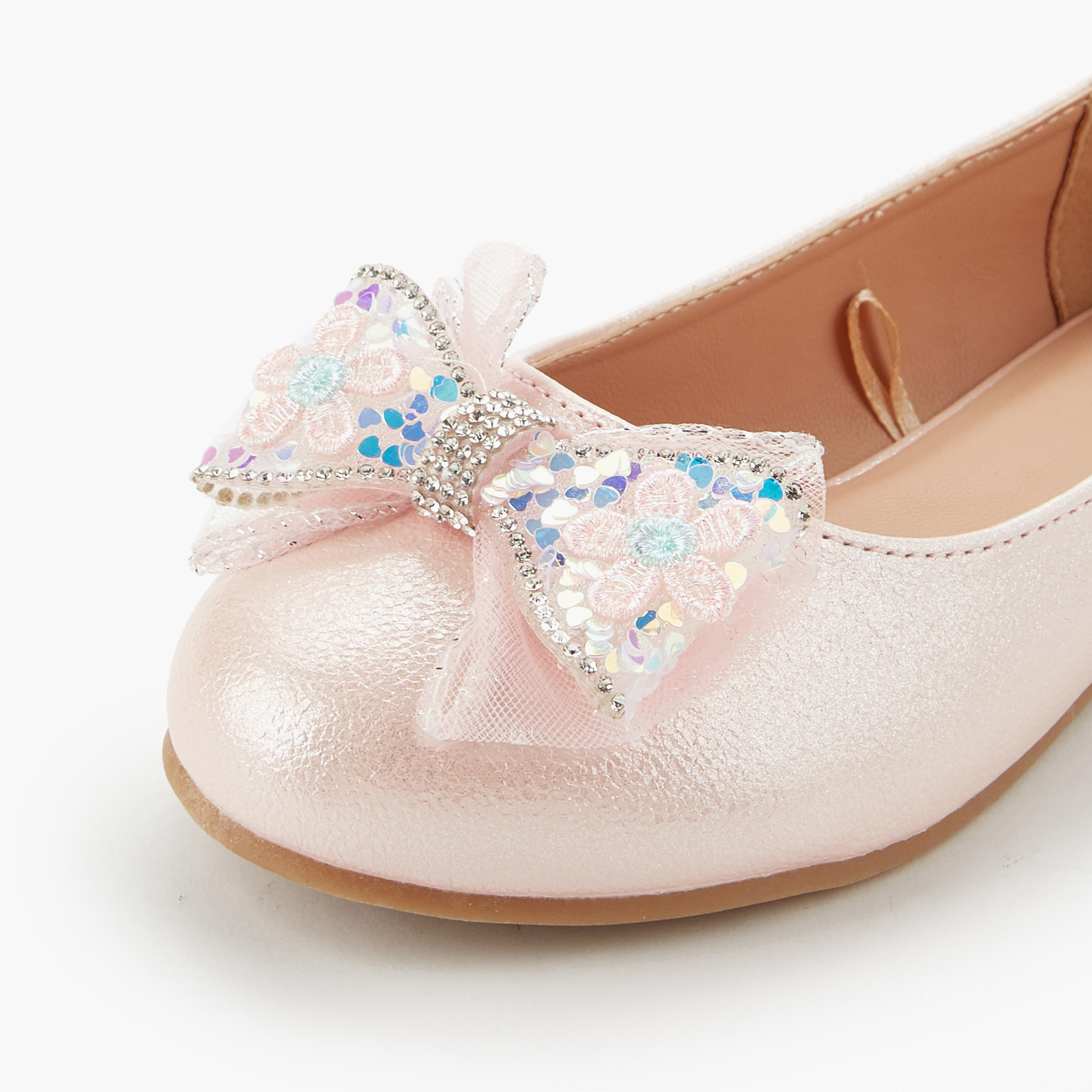 Celeste Girls Bow Embellished Ballerina Shoes-girls-shoes-ballerinas-image-4