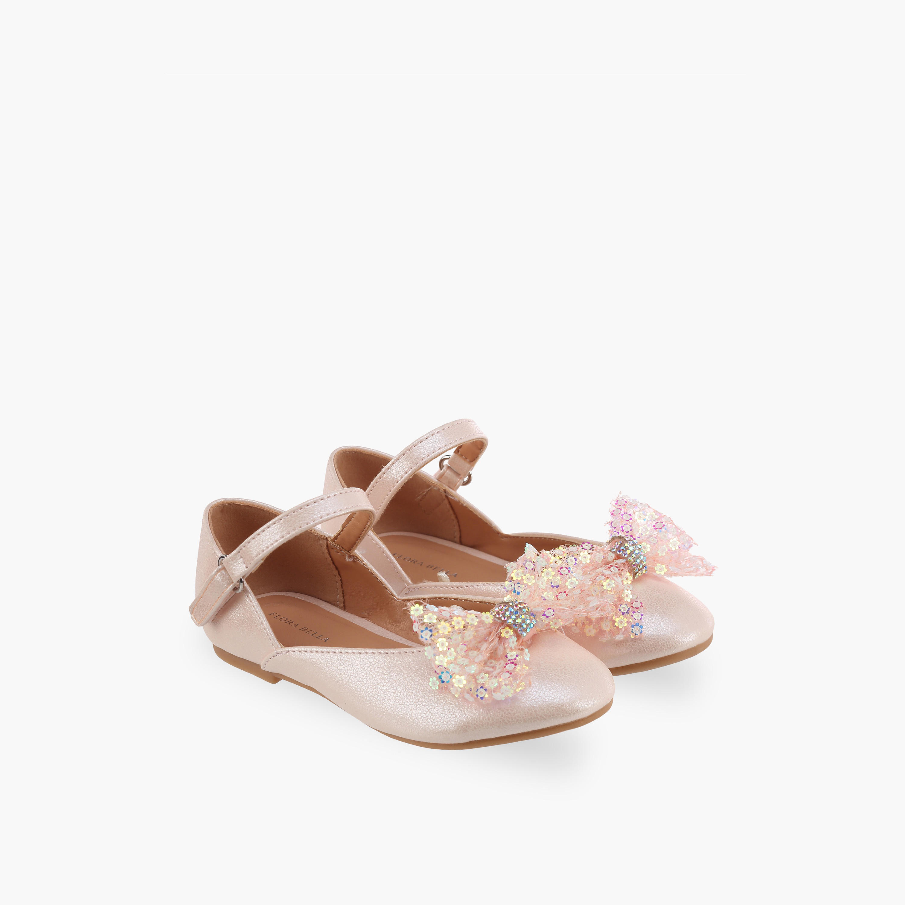 Flora Bella Girls Hook & Loop Ballerina Shoes-girls-shoes-ballerinas-image-1
