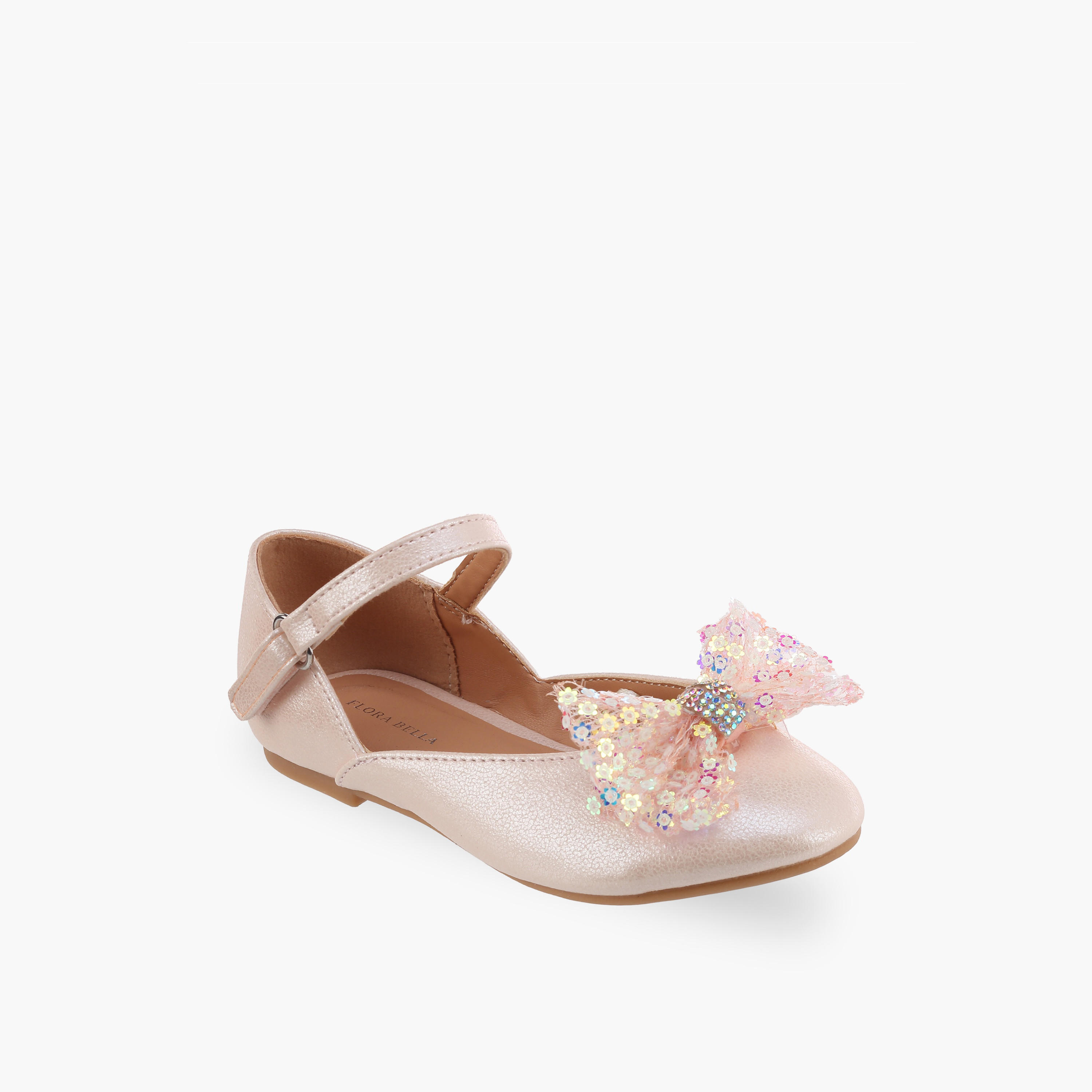 Flora Bella Girls Hook & Loop Ballerina Shoes-girls-shoes-ballerinas-image-2