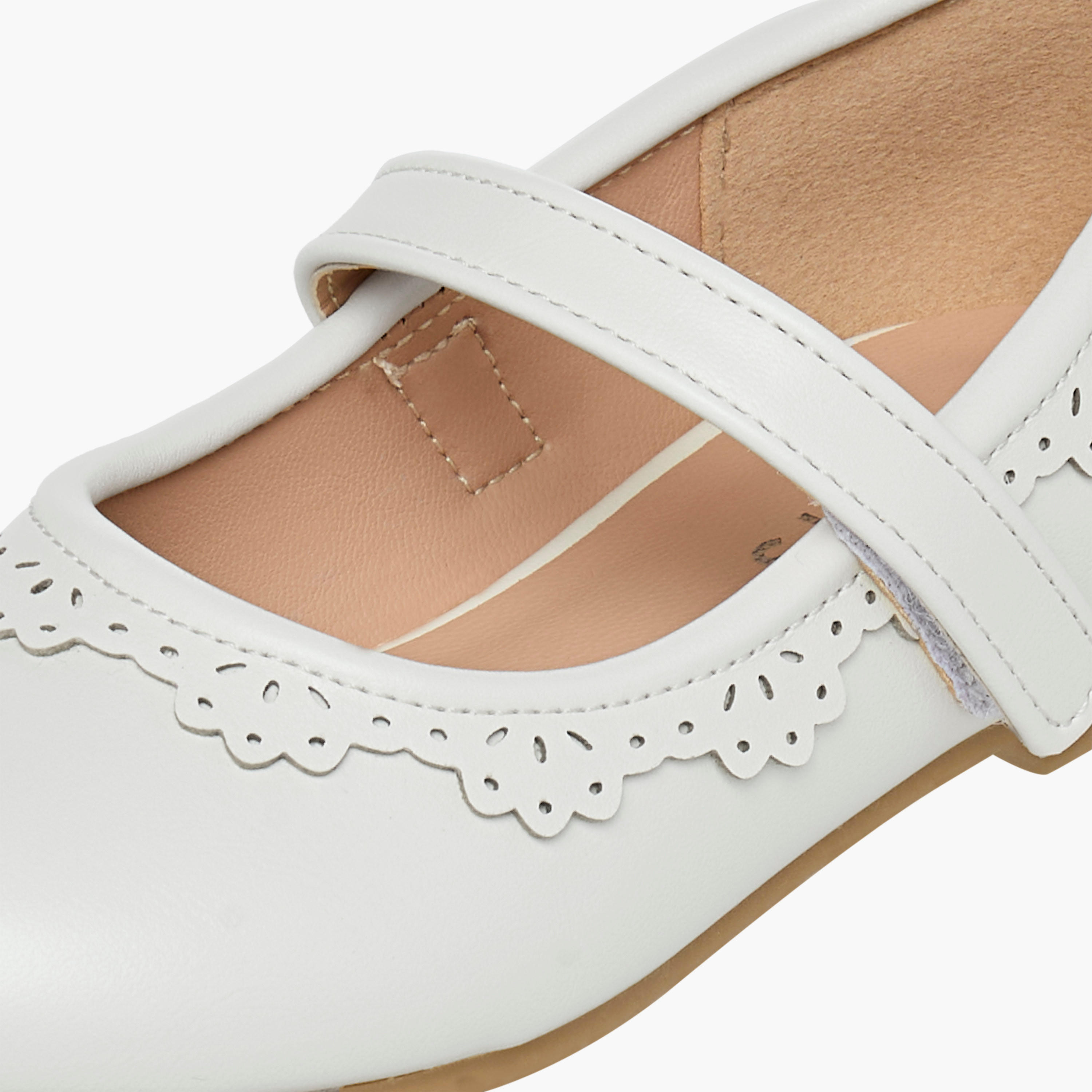 Juniors Cutout Detail Ballerina Shoes with Hook and Loop Strap-girls-shoes-ballerinas-image-6