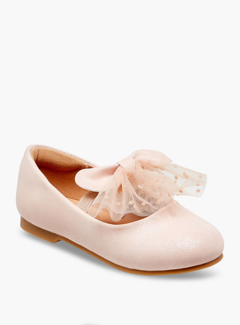 Juniors Bow Accent Slip-On Ballerina Shoes with Elastic Strap-girls-shoes-maryjanes-image-2
