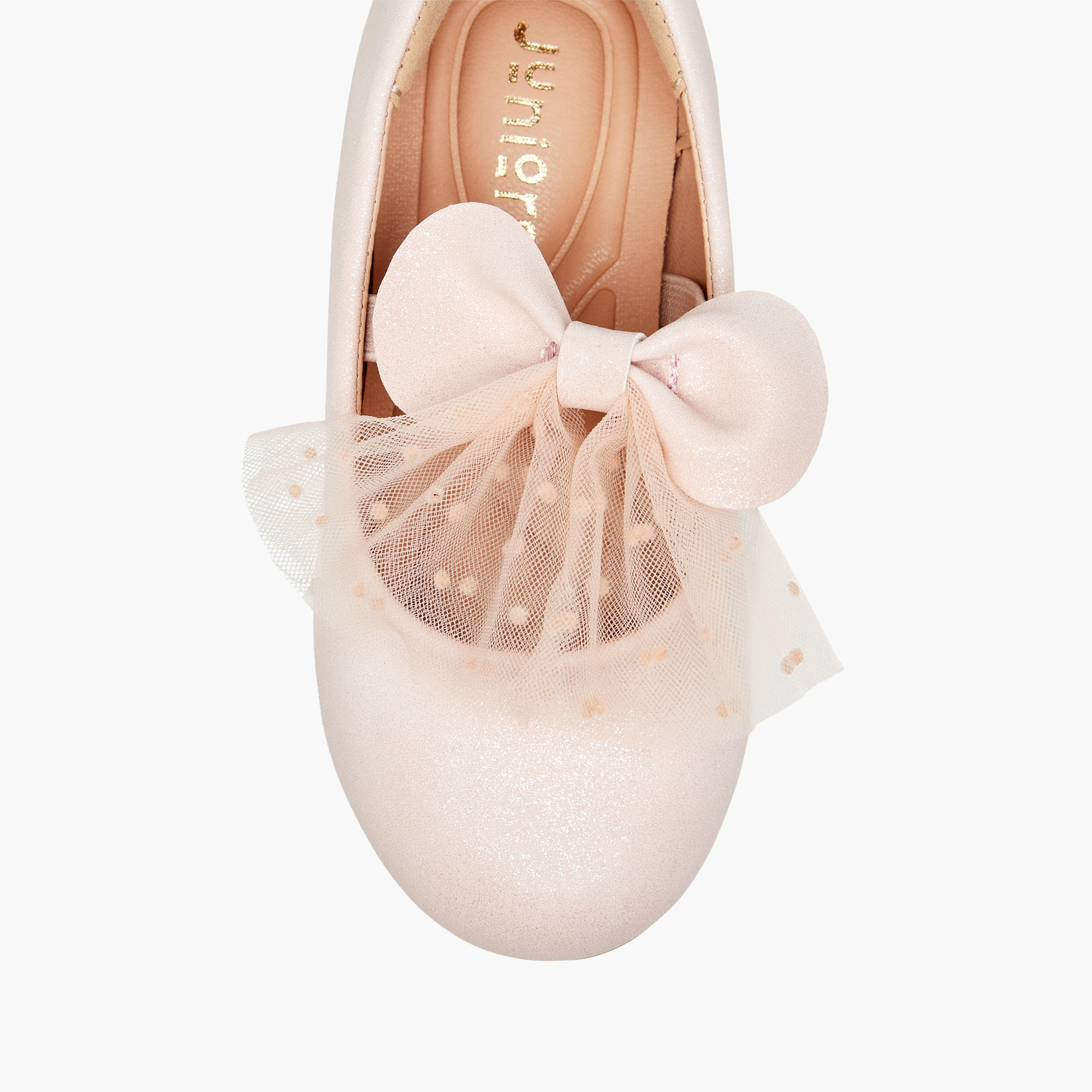 Juniors Bow Accent Slip-On Ballerina Shoes with Elastic Strap-girls-shoes-maryjanes-image-4