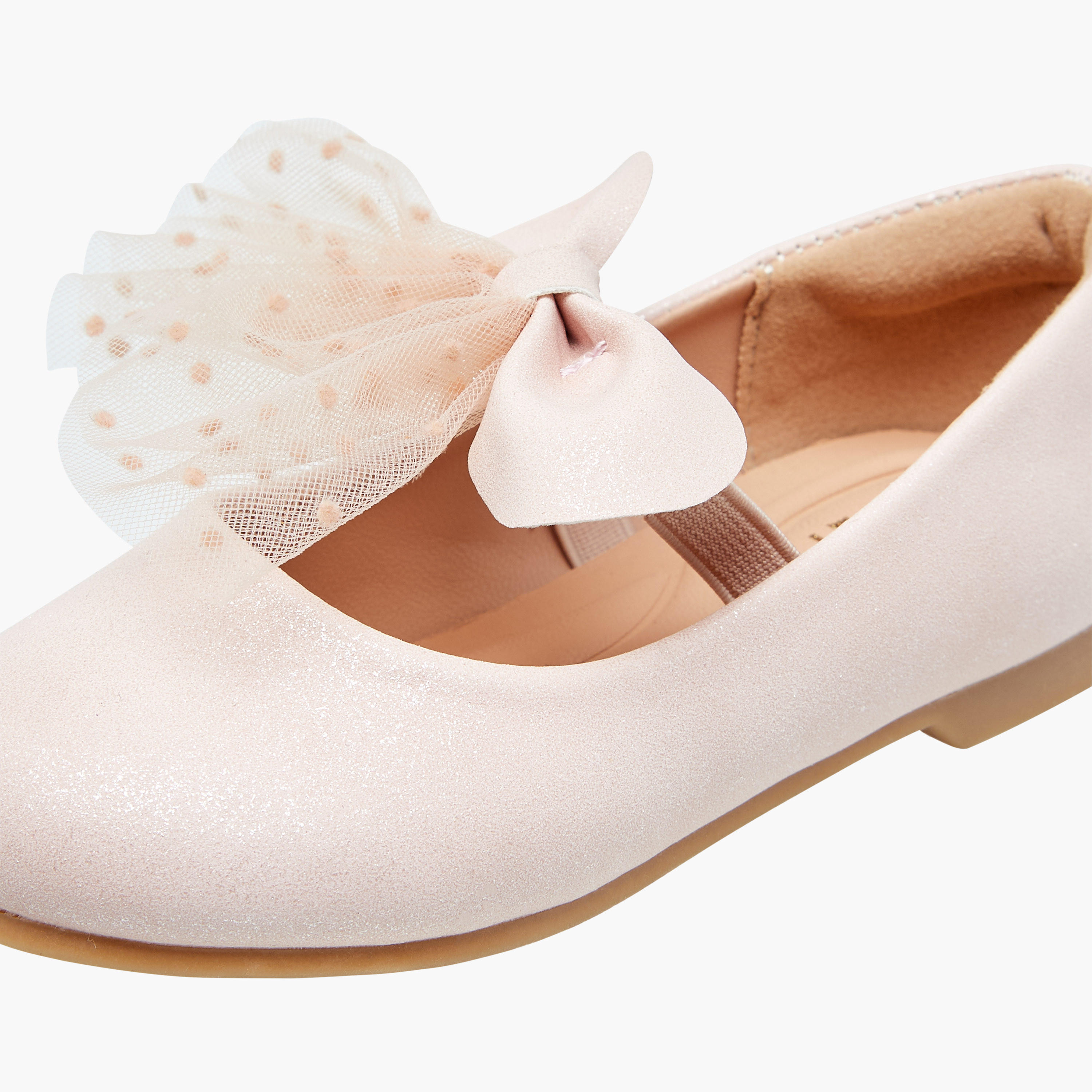 Juniors Bow Accent Slip-On Ballerina Shoes with Elastic Strap-girls-shoes-maryjanes-image-6