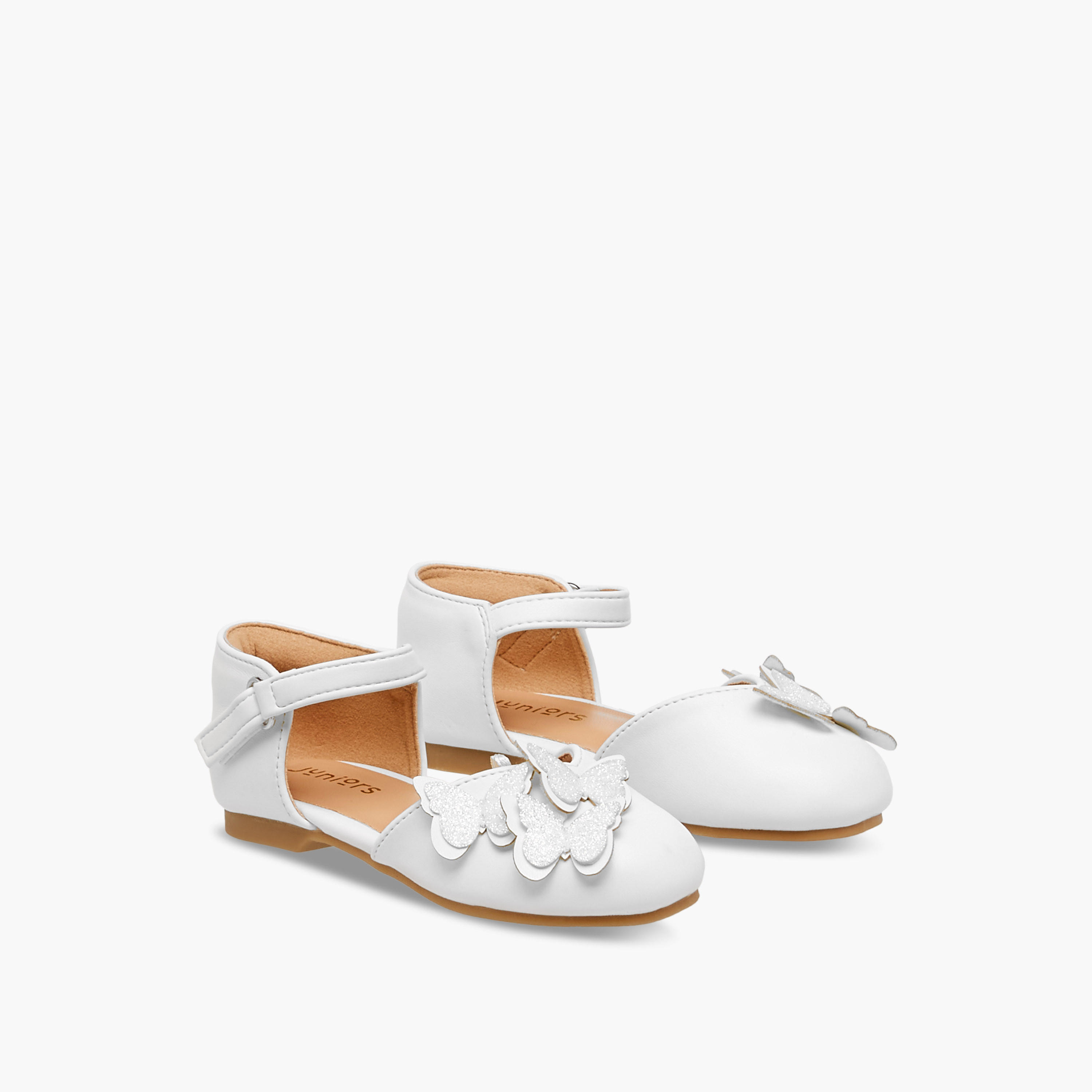 حذاء بشريط إغلاق لاصق وتزيينات فراشات من جونيورز-girls-shoes-ballerinas-image-1