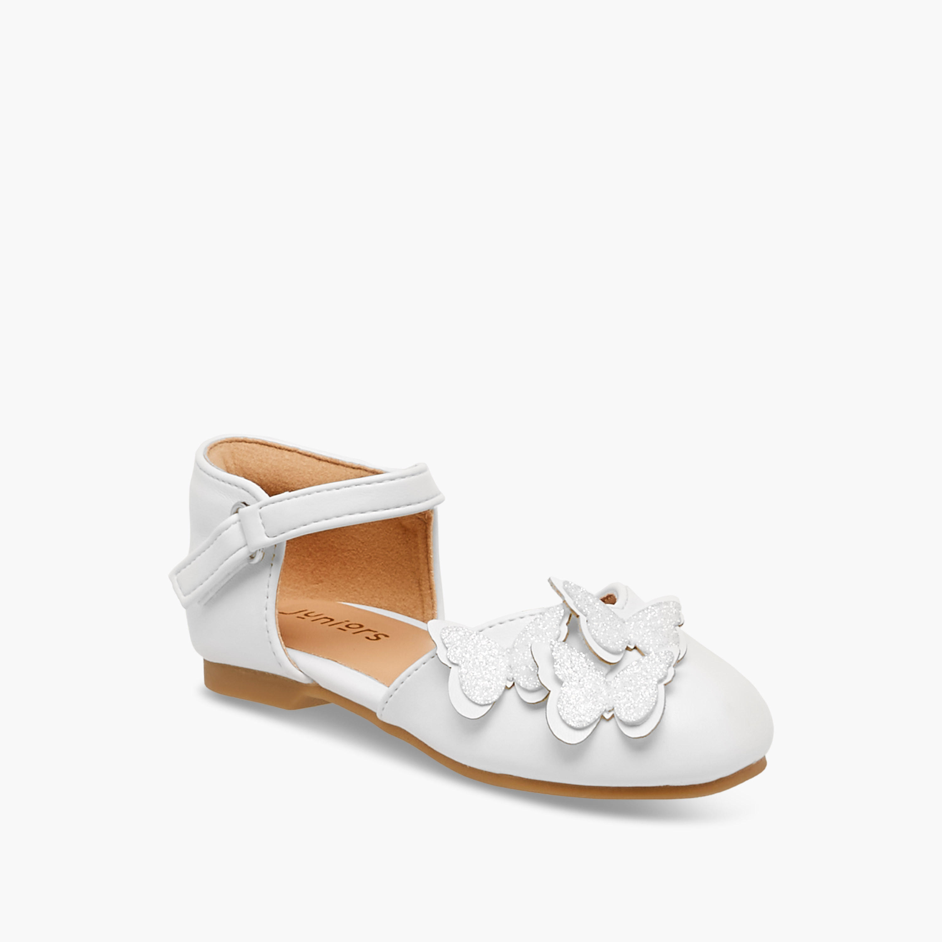 حذاء بشريط إغلاق لاصق وتزيينات فراشات من جونيورز-girls-shoes-ballerinas-image-2