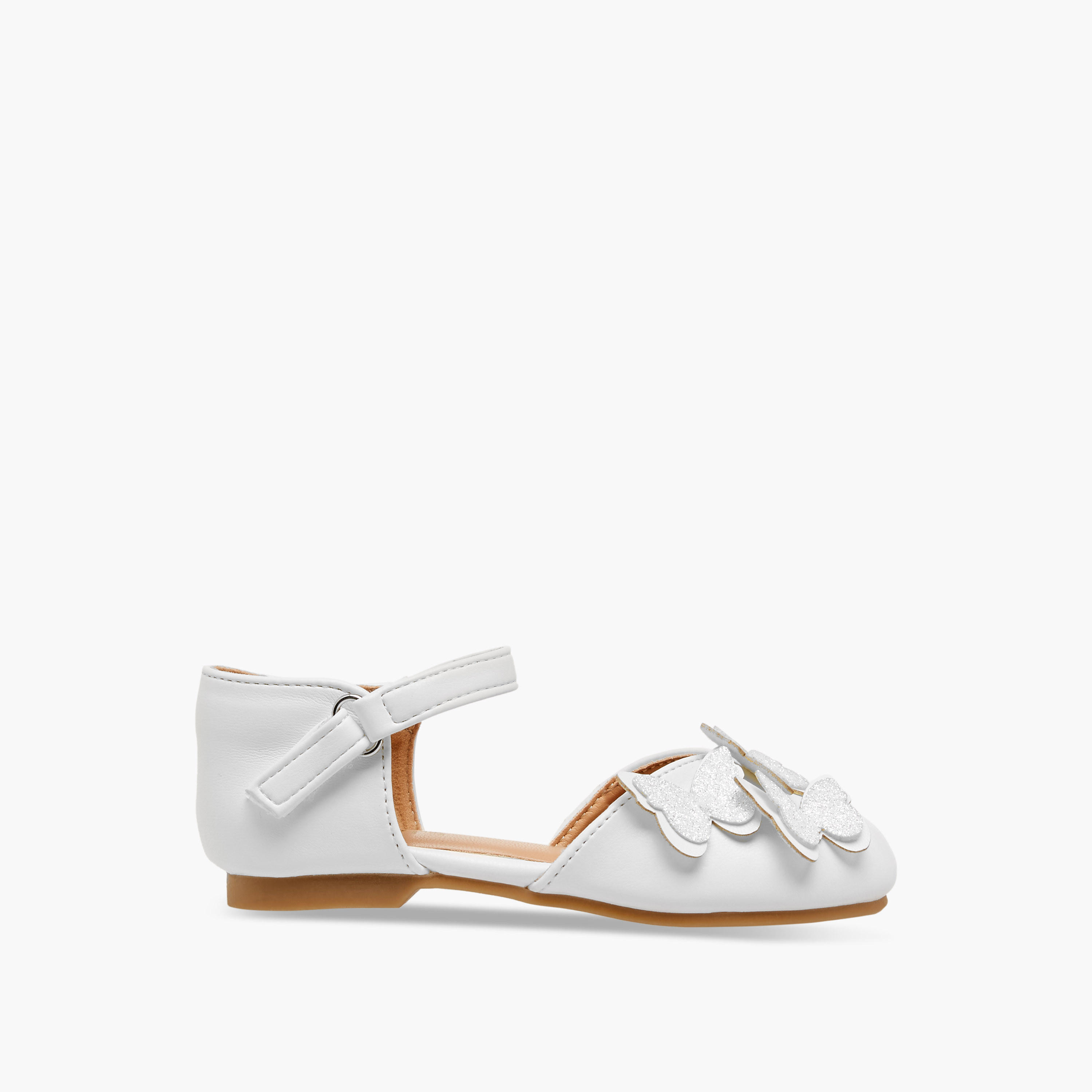 حذاء بشريط إغلاق لاصق وتزيينات فراشات من جونيورز-girls-shoes-ballerinas-image-3