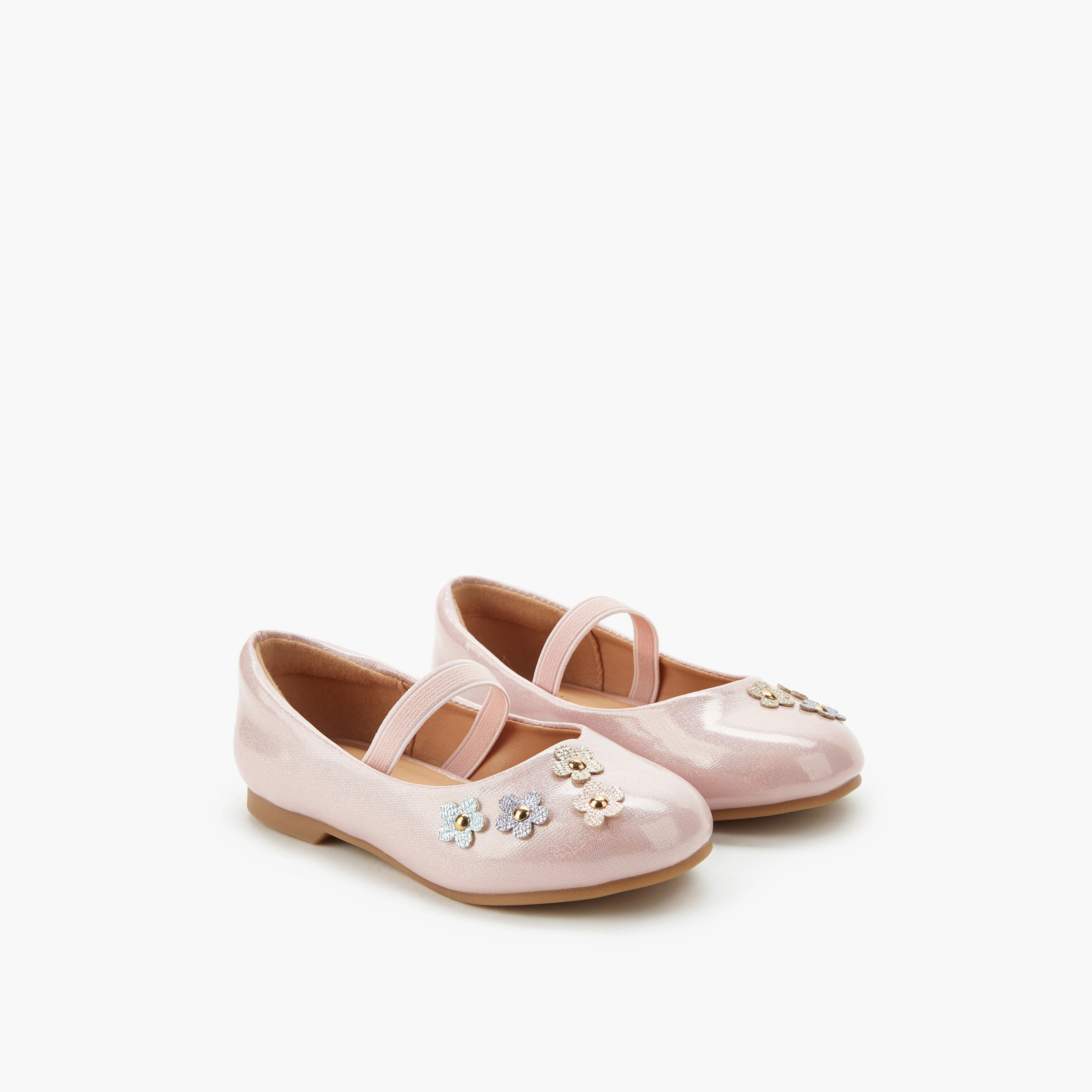 Juniors Girls Floral Accent Ballerina Shoes-girls-shoes-ballerinas-image-1