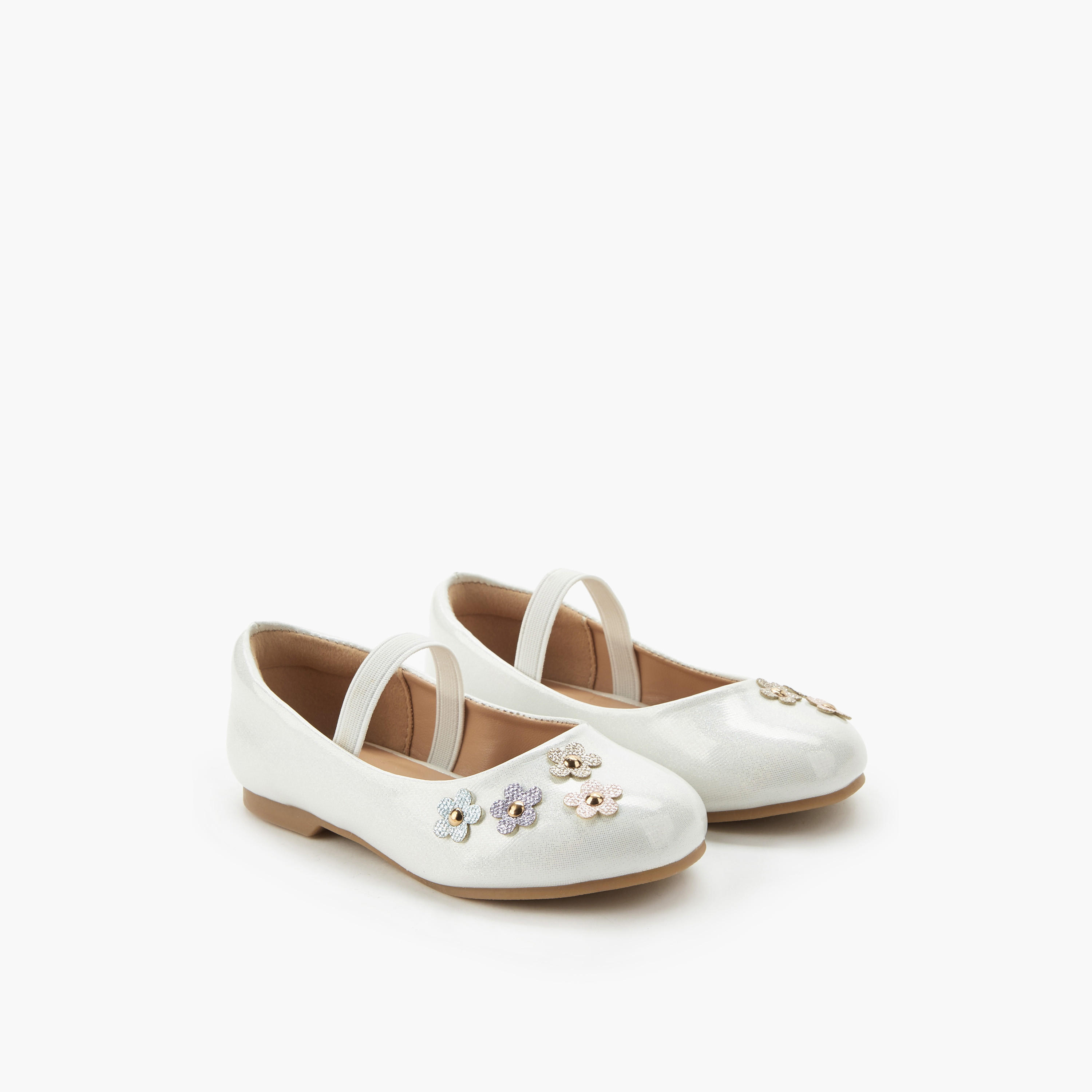 Juniors Girls Floral Accent Ballerina Shoes-girls-shoes-ballerinas-image-1