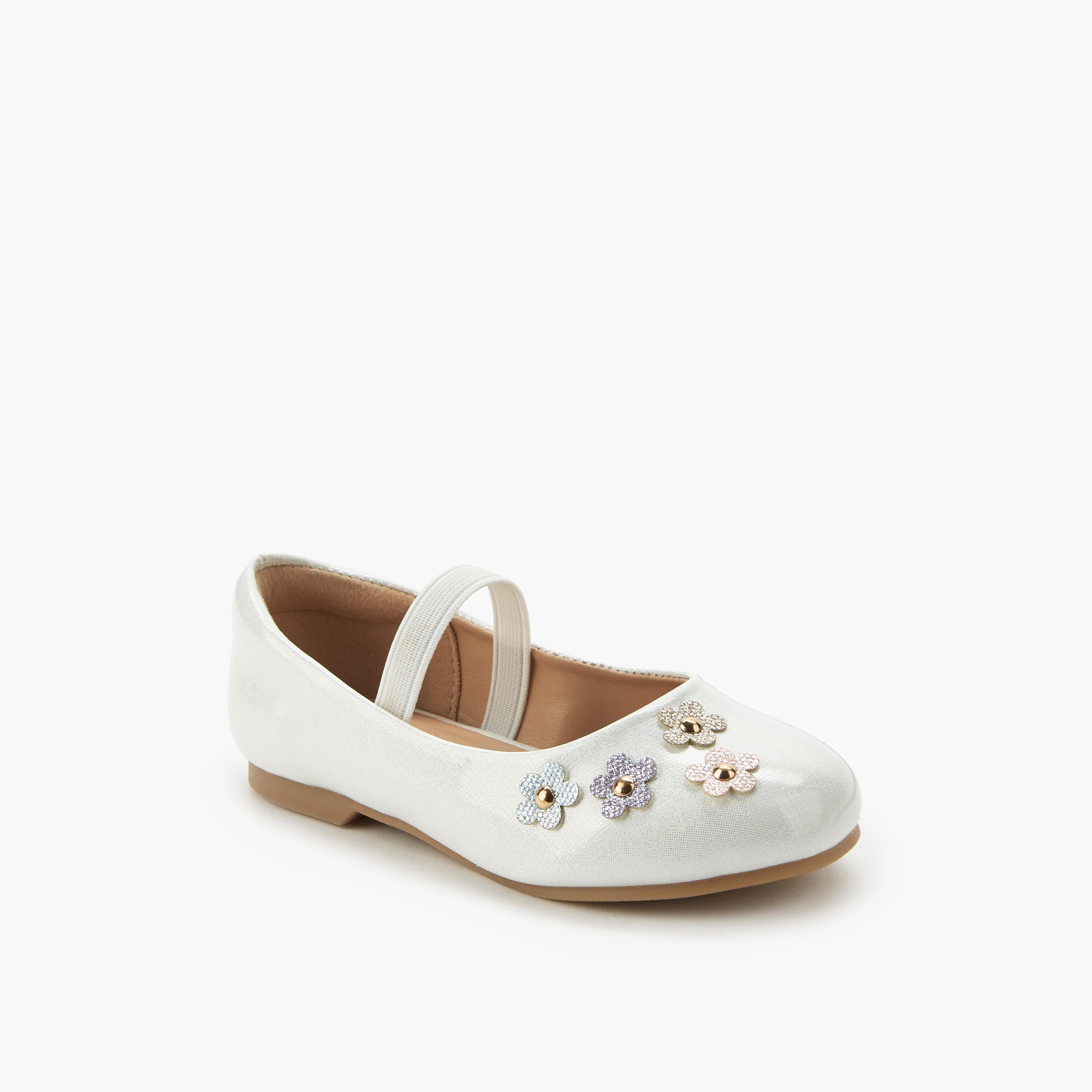 Juniors Girls Floral Accent Ballerina Shoes-girls-shoes-ballerinas-image-2