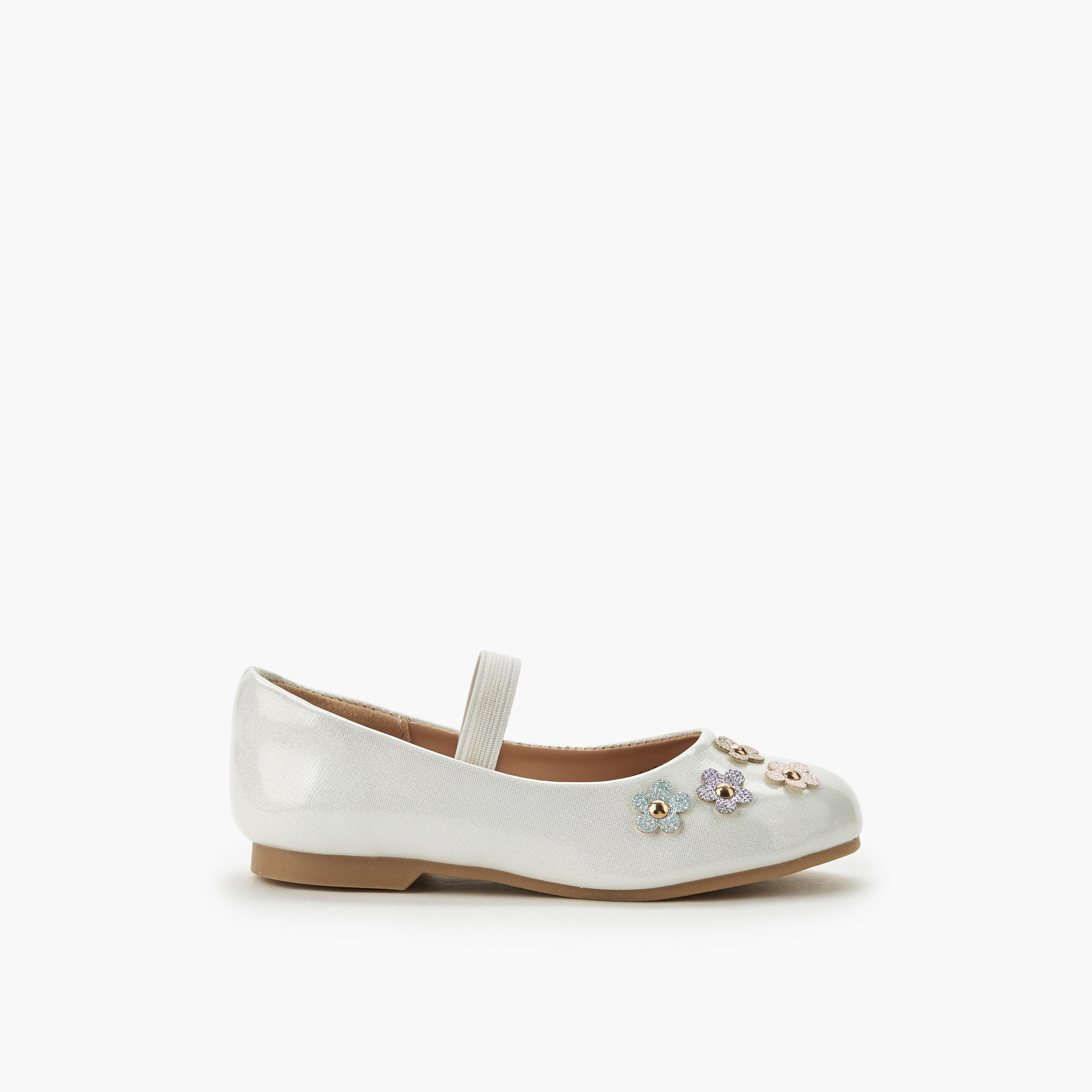 Juniors Girls Floral Accent Ballerina Shoes-girls-shoes-ballerinas-image-3