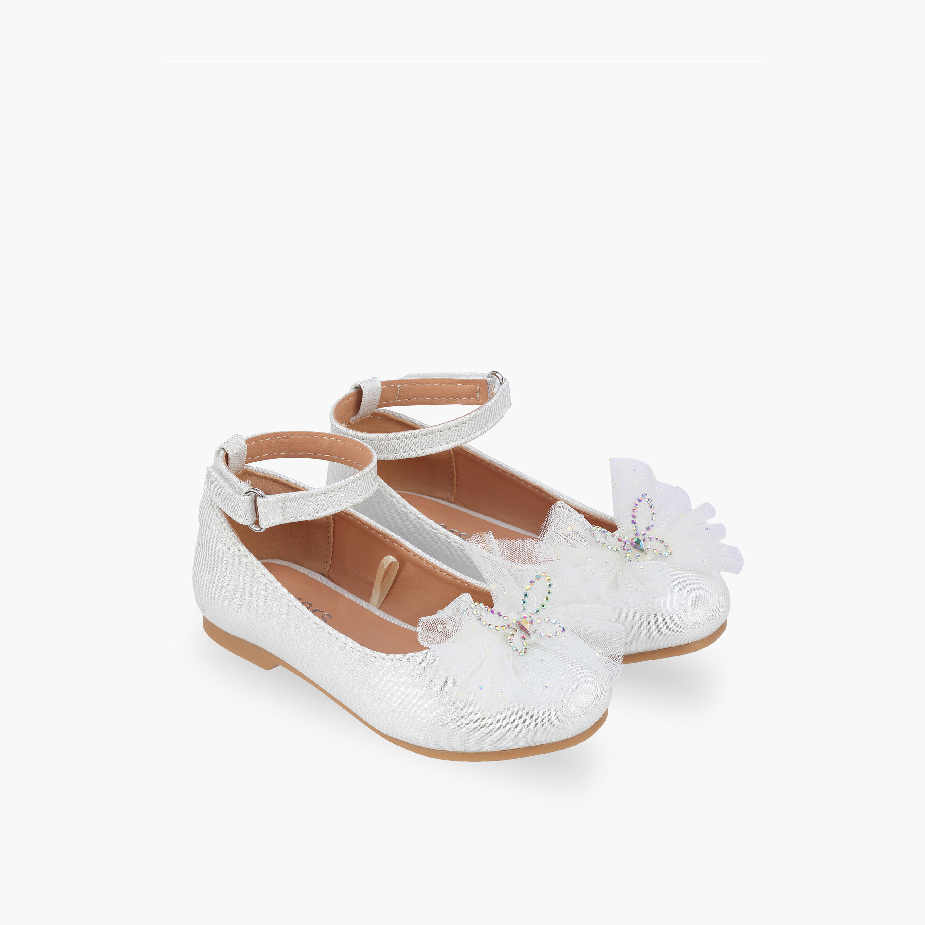 Juniors Girls Hook & Loop Ballerina Shoes-girls-shoes-ballerinas-image-1