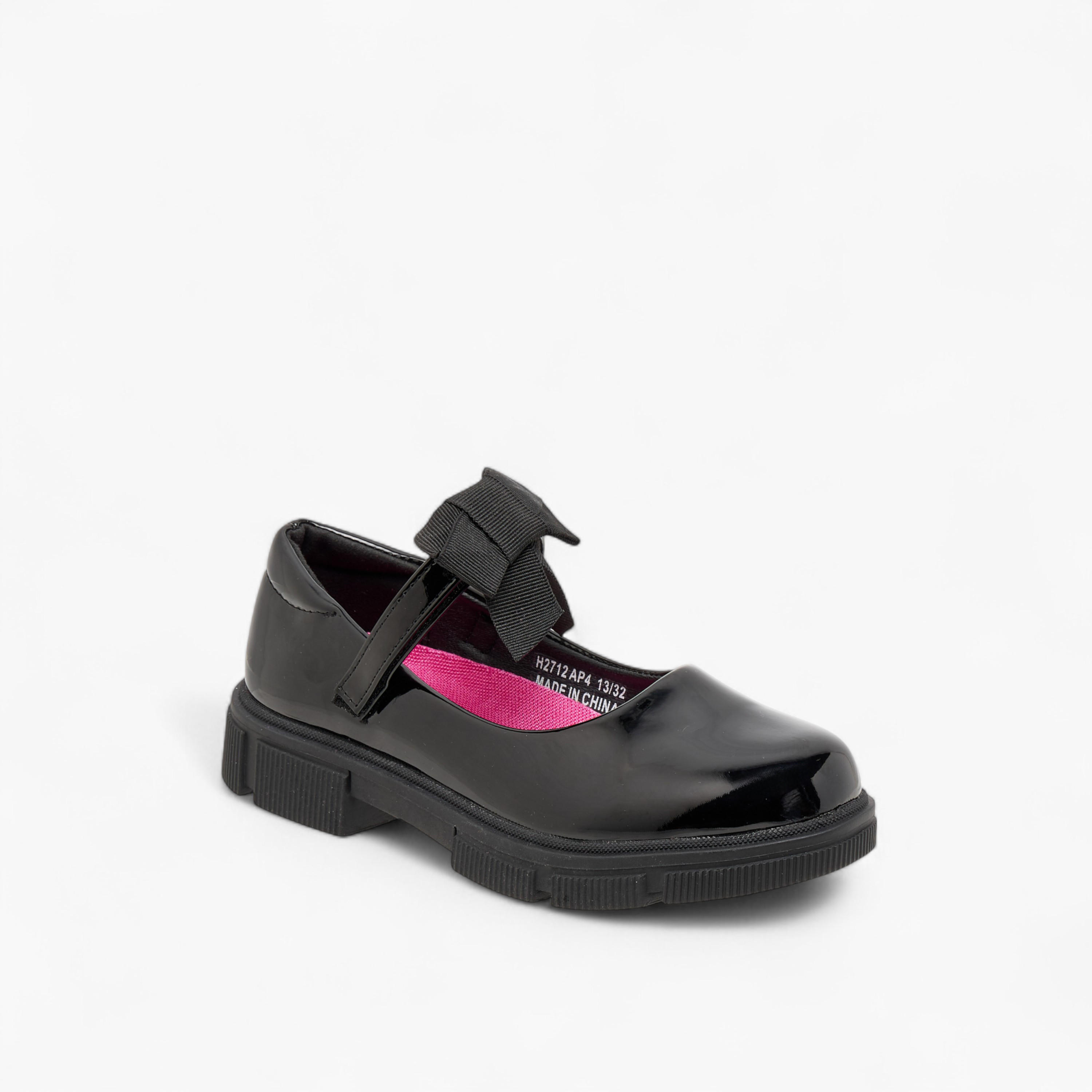حذاء ماري جين مدرسي بتزيينات فيونكة مع شريط إغلاق من جونيورز-girls-shoes-schoolshoes-image-2