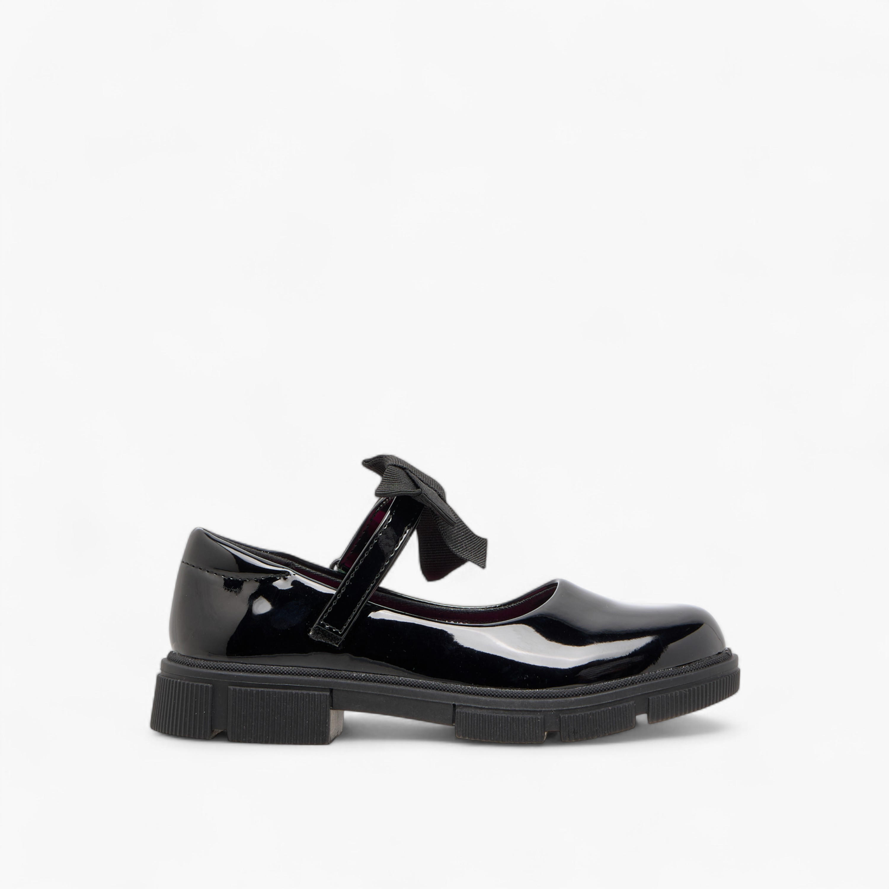 حذاء ماري جين مدرسي بتزيينات فيونكة مع شريط إغلاق من جونيورز-girls-shoes-schoolshoes-image-3