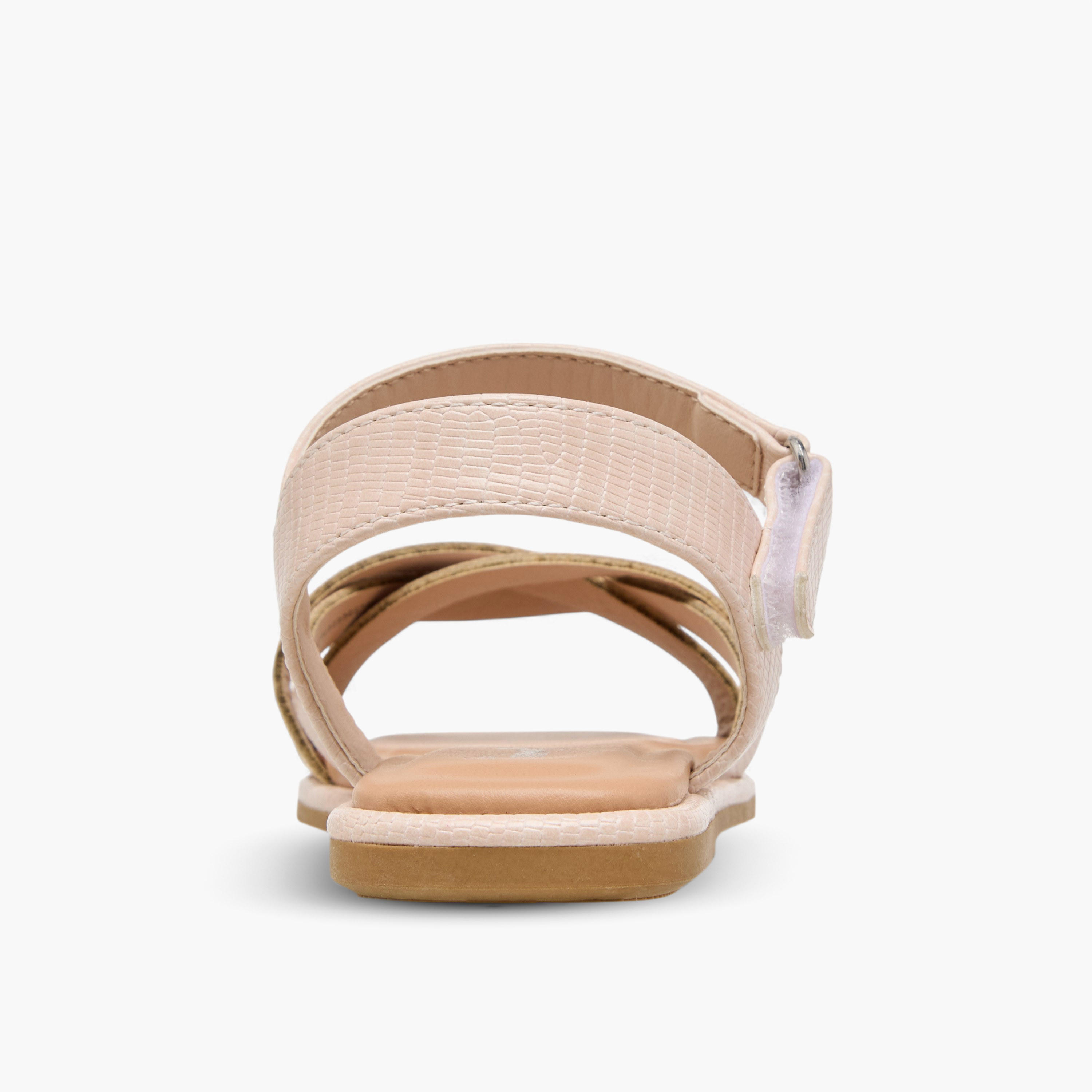 Little Missy Strap Detail Sandals with Hook and Loop Closure-girls-shoes-sandals-image-4