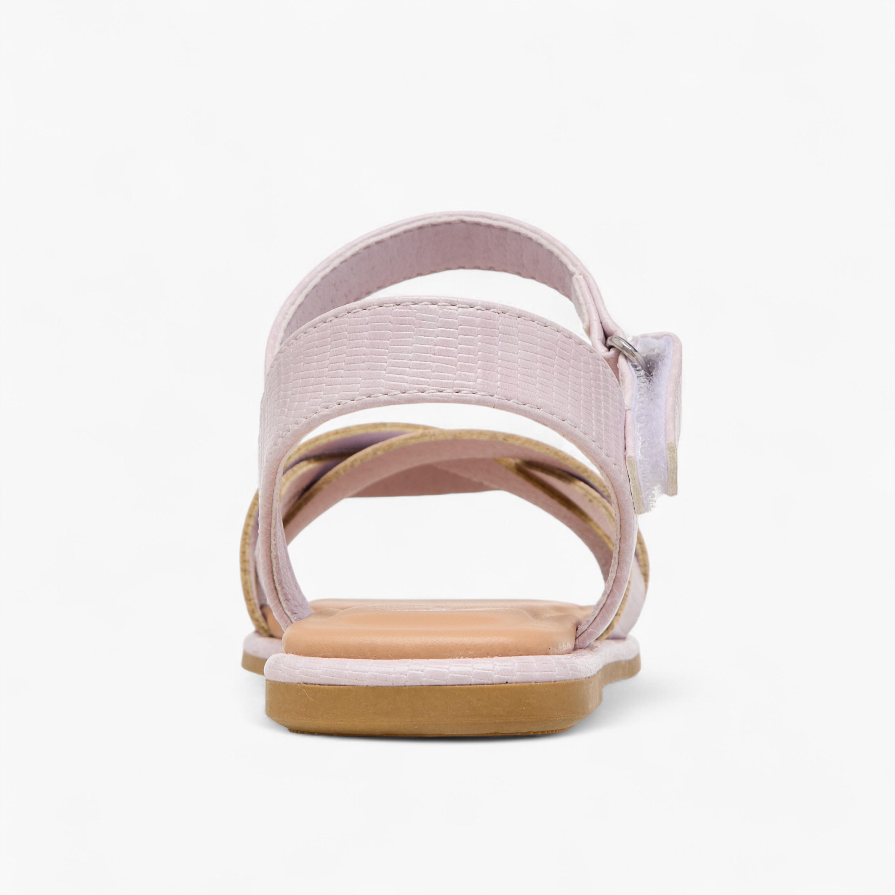 Little Missy Strap Detail Sandals with Hook and Loop Closure-girls-shoes-sandals-image-4