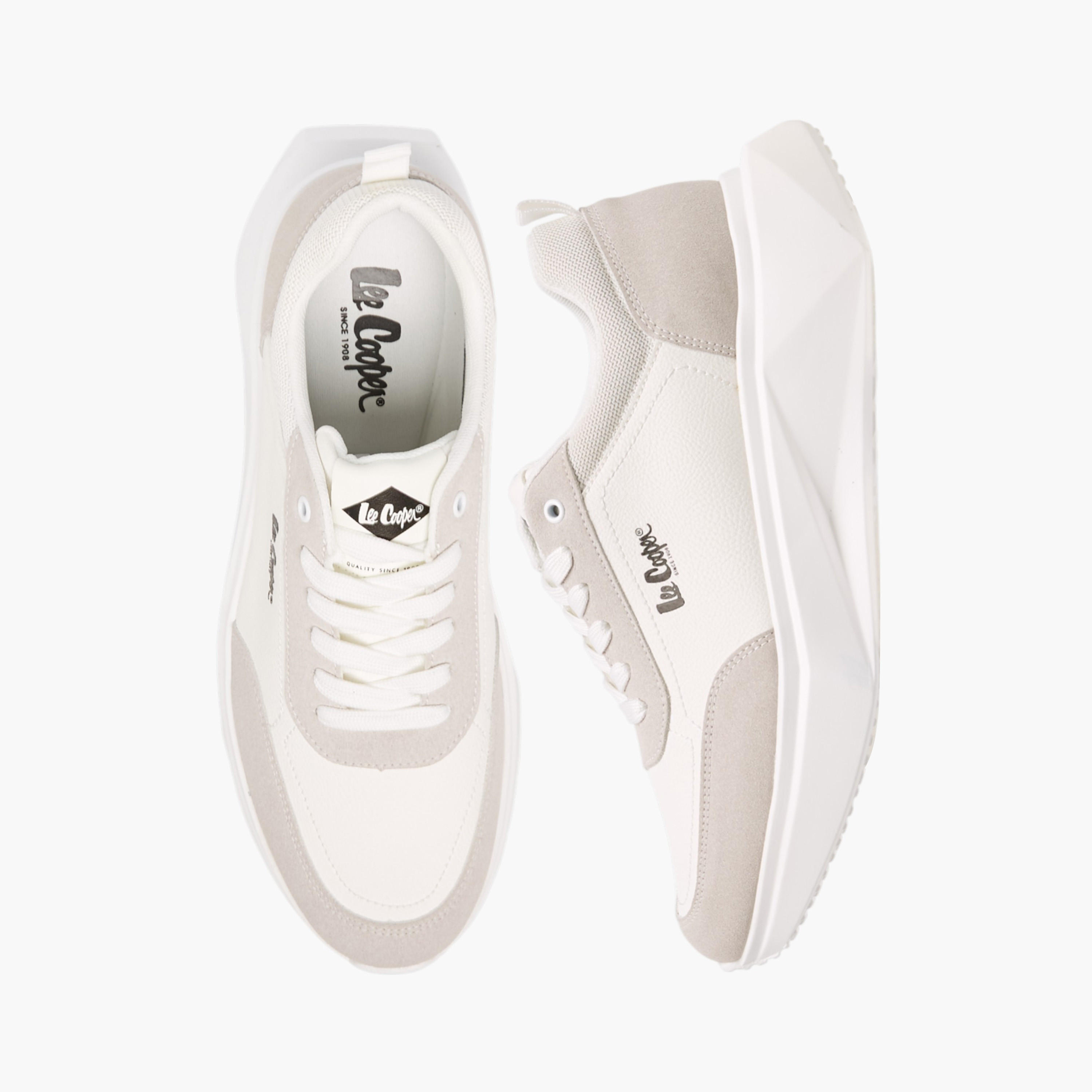 Lee Cooper Men's Panelled Lace-Up Sneakers with Pull Tabs-men-shoes-sneakers-image-1