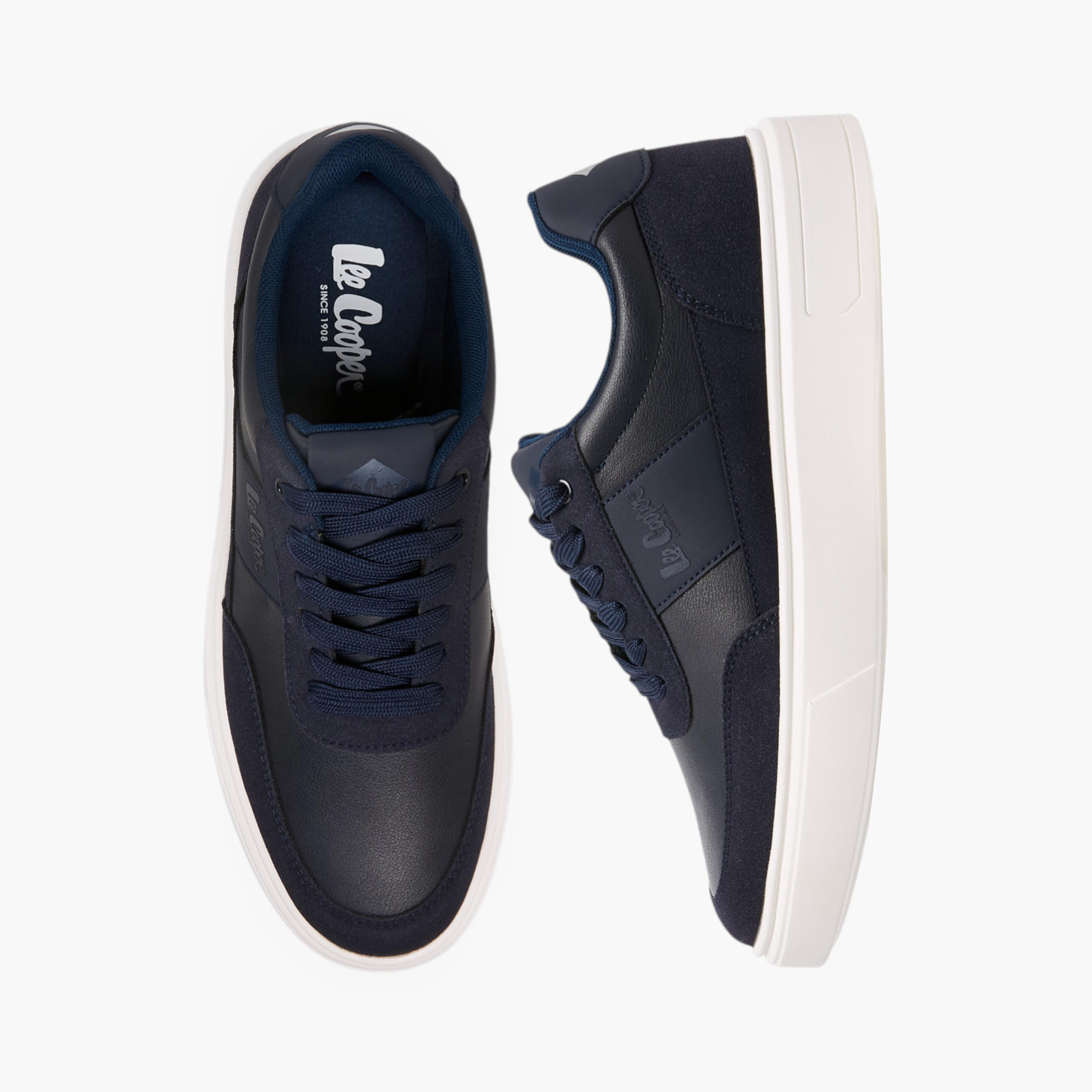 Lee Cooper Men's Solid Lace-Up Sneakers-men-shoes-sneakers-image-1