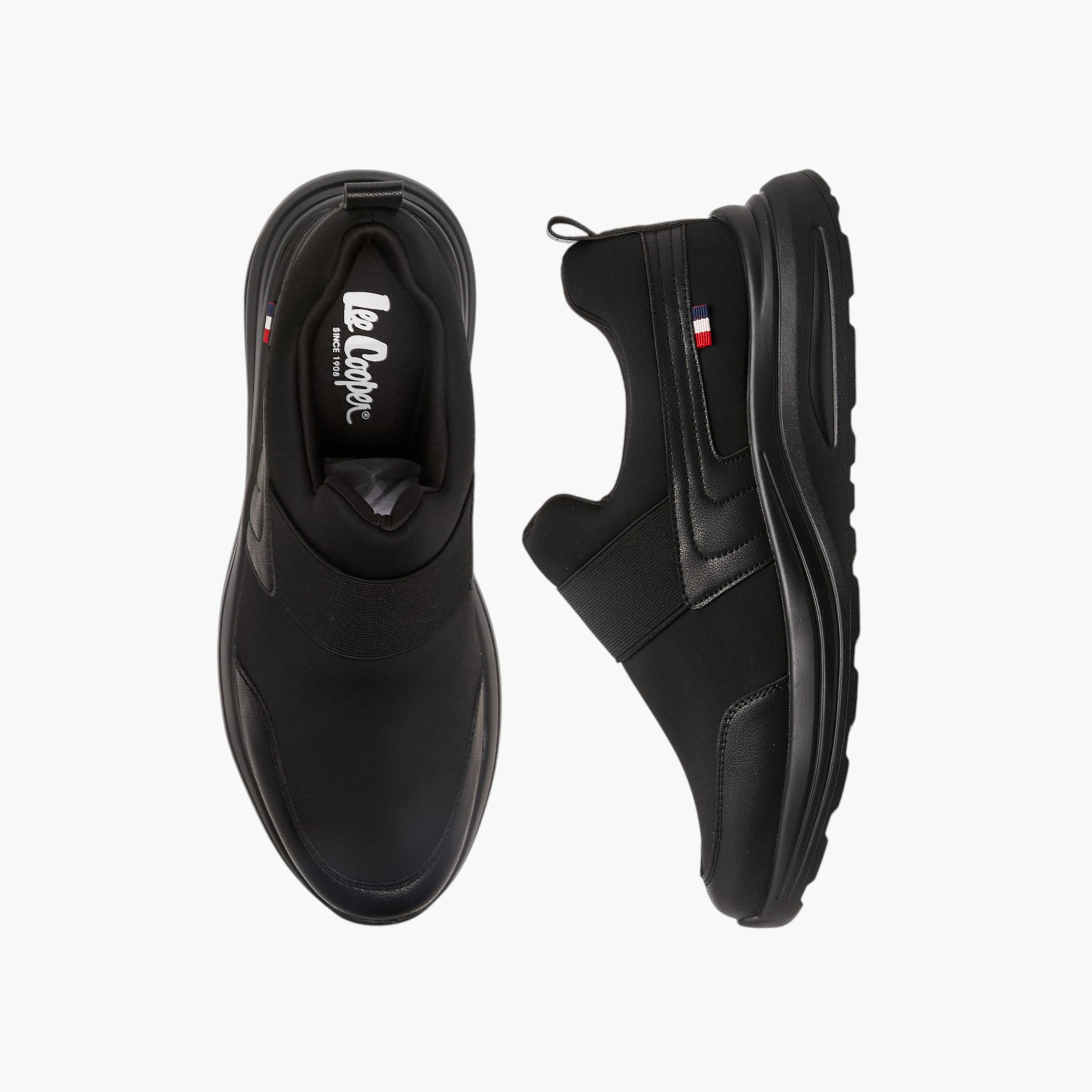 Lee Cooper Men's Solid Slip-On Sneakers with Pull Tabs-men-shoes-sneakers-image-1